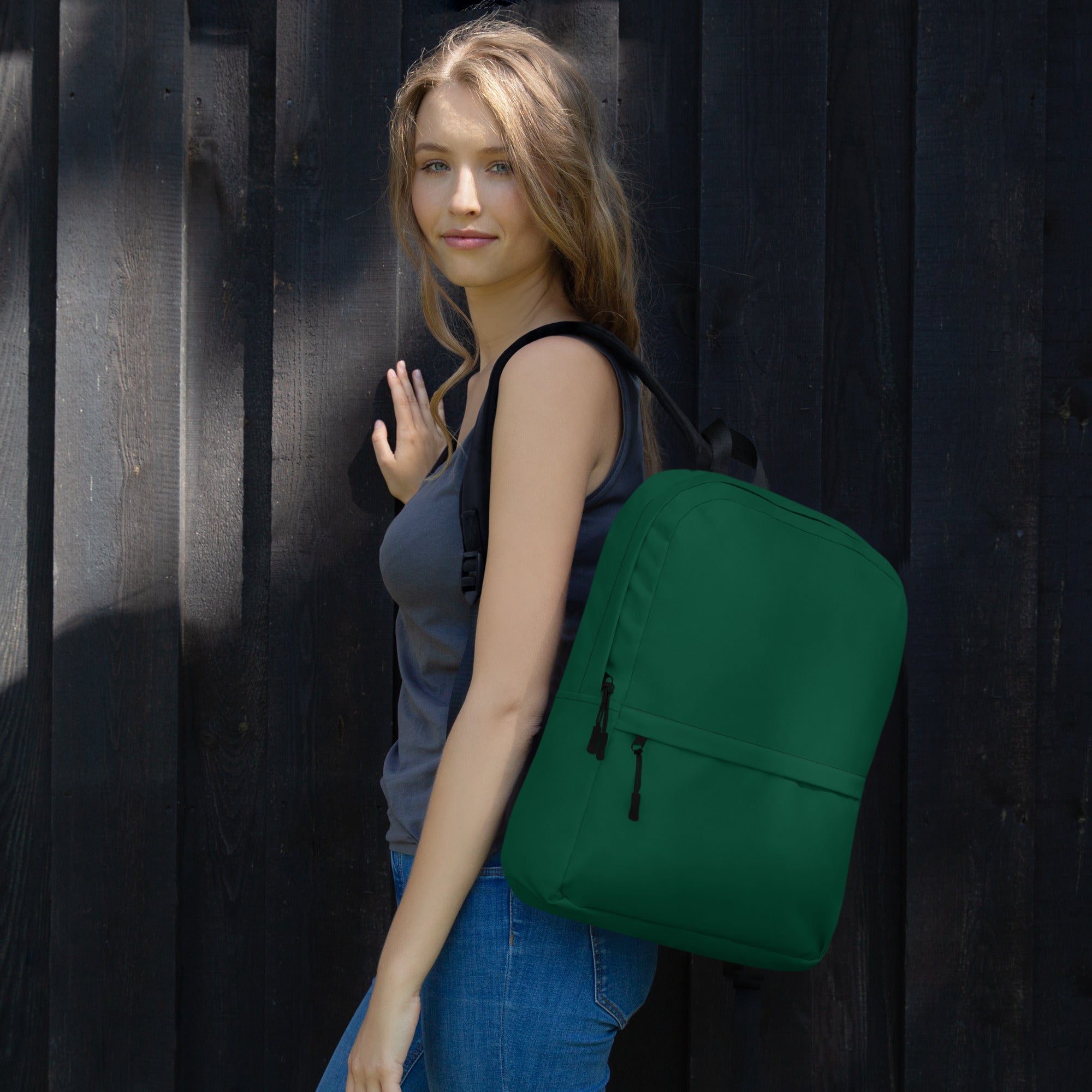 Casual Waterproof Dark Green Backpack for School