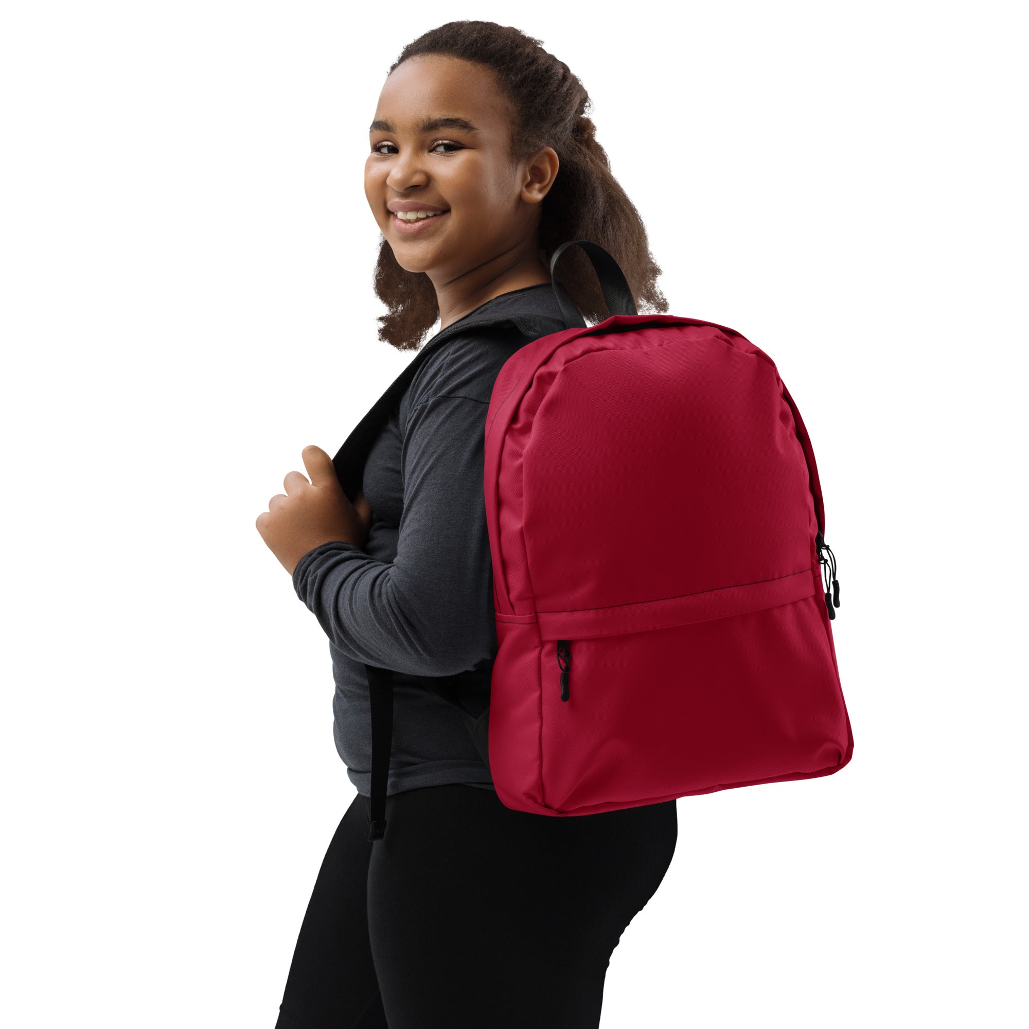 Fiery Red Medium Size Waterproof Backpack for School