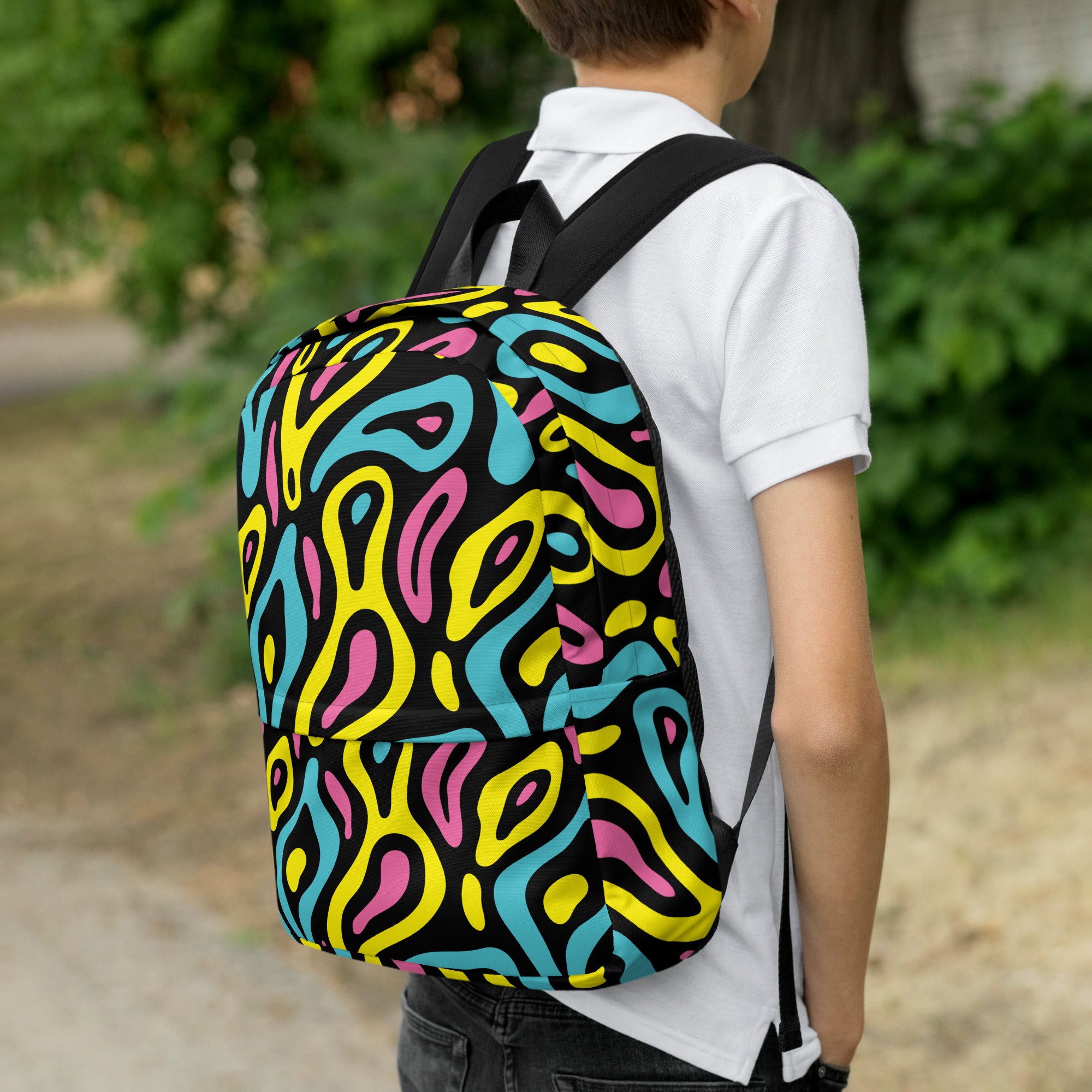 Colorful Neo Memphis Geometric Pattern Medium Size Backpack