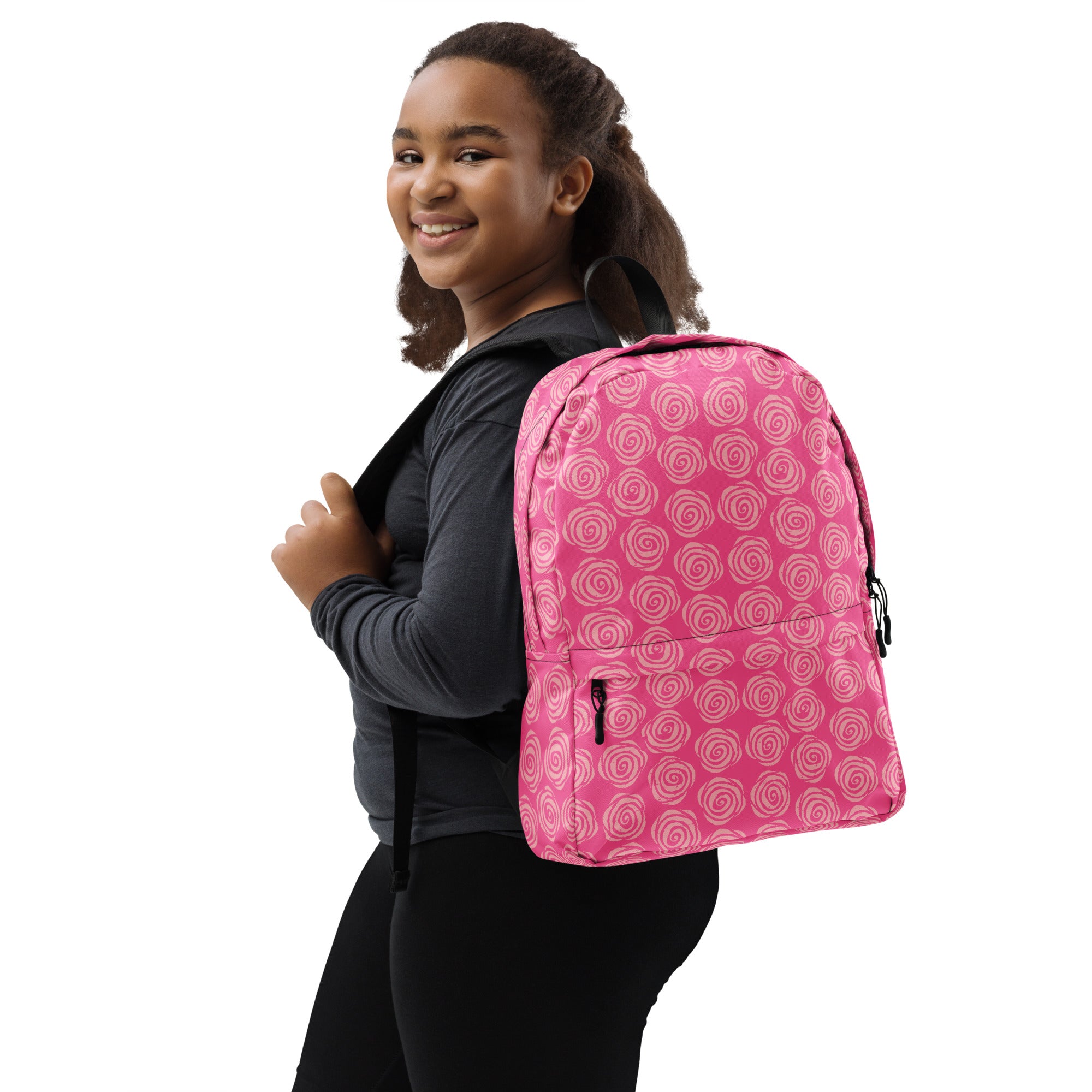 Preppy Pink Roses Valentine Inspired Cute Backpack Bag