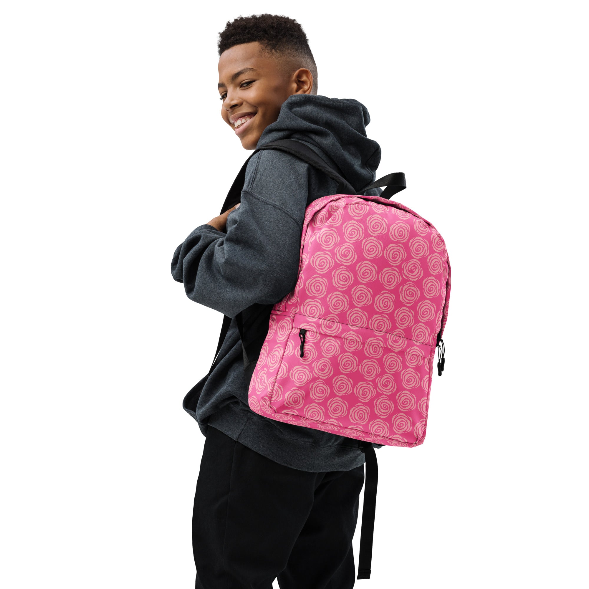 Preppy Pink Roses Valentine Inspired Cute Backpack Bag