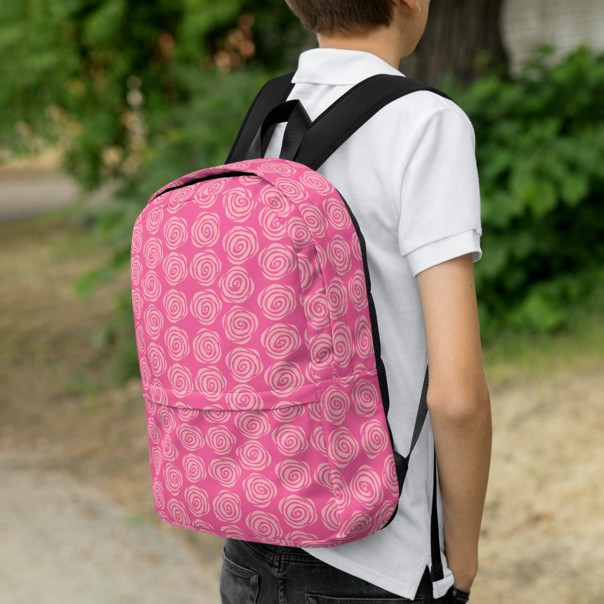Preppy Pink Roses Valentine Inspired Cute Backpack Bag