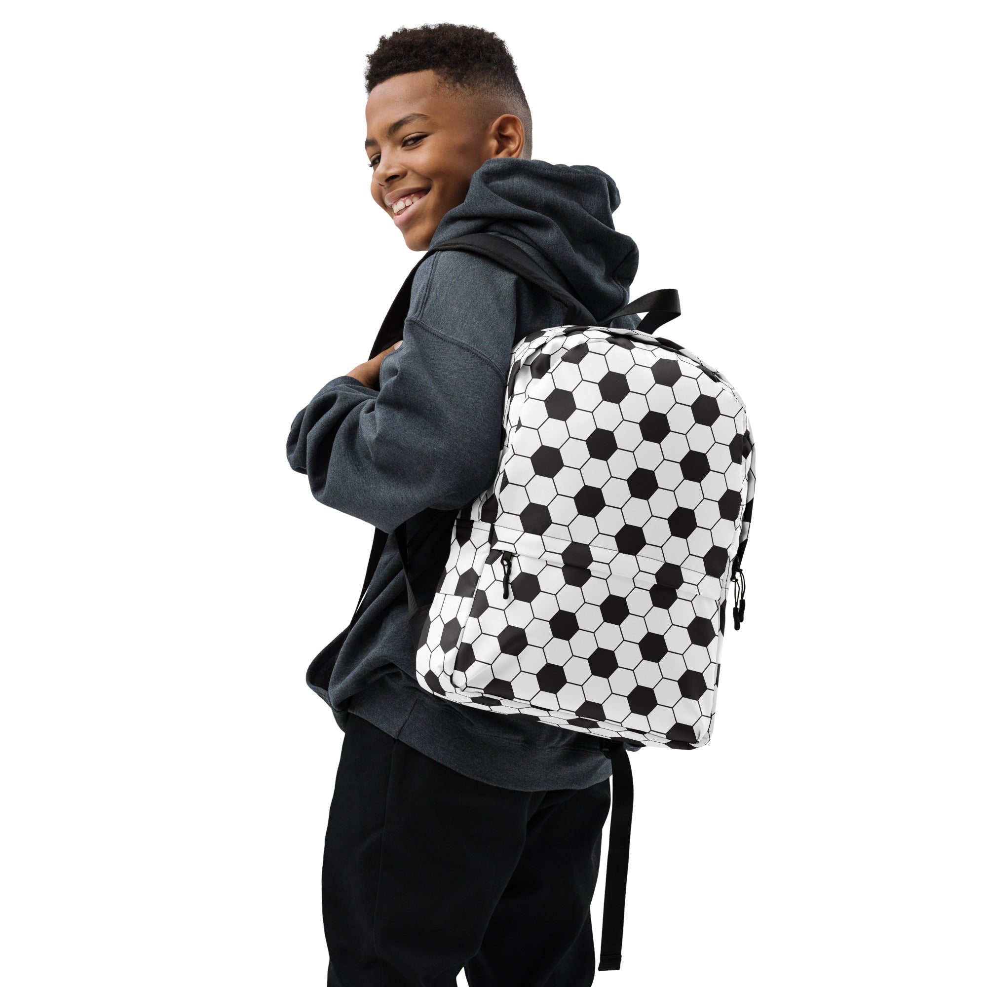 Trendy Football Print Sporty Medium Size Backpack Bag