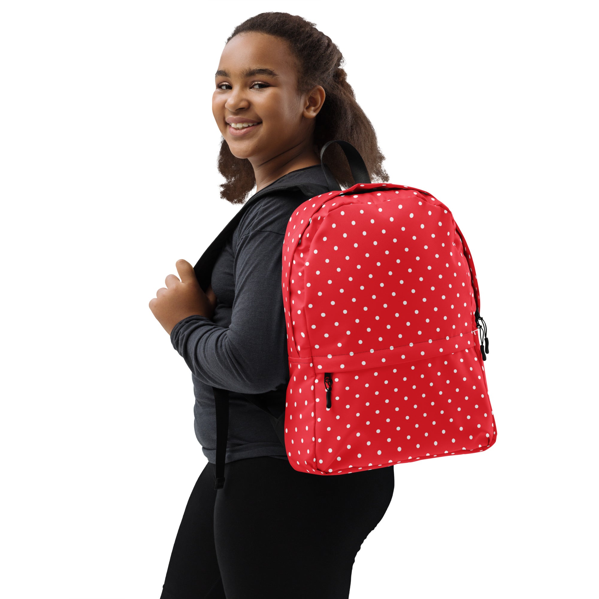 Classic Vintage Red and White Polka Dot Backpack Bag