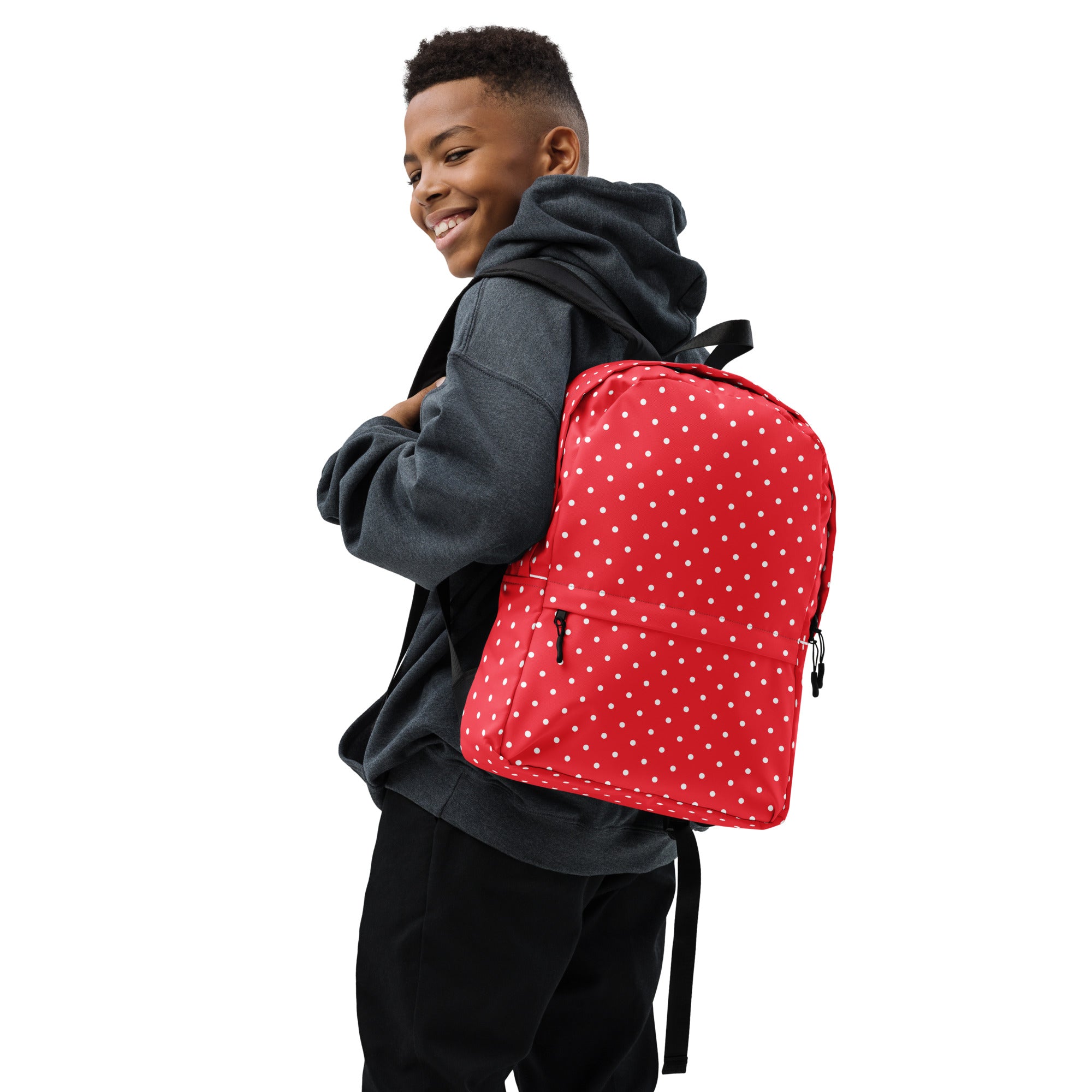 Classic Vintage Red and White Polka Dot Backpack Bag