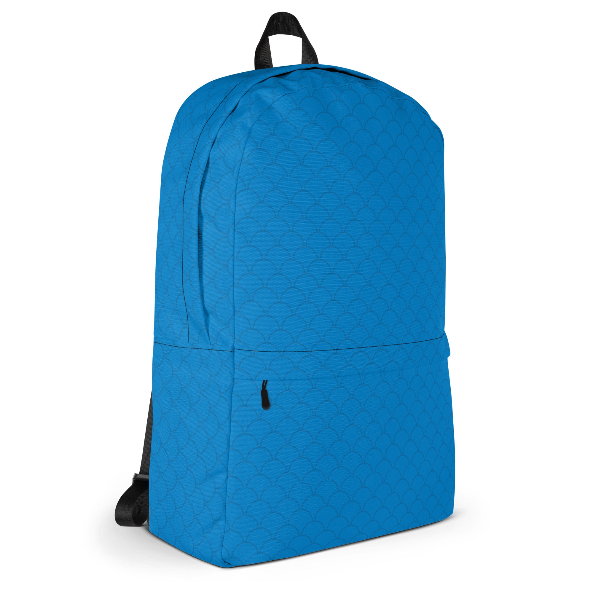 Blue Neutral Fish Scale Pattern Waterproof Backpack Bag