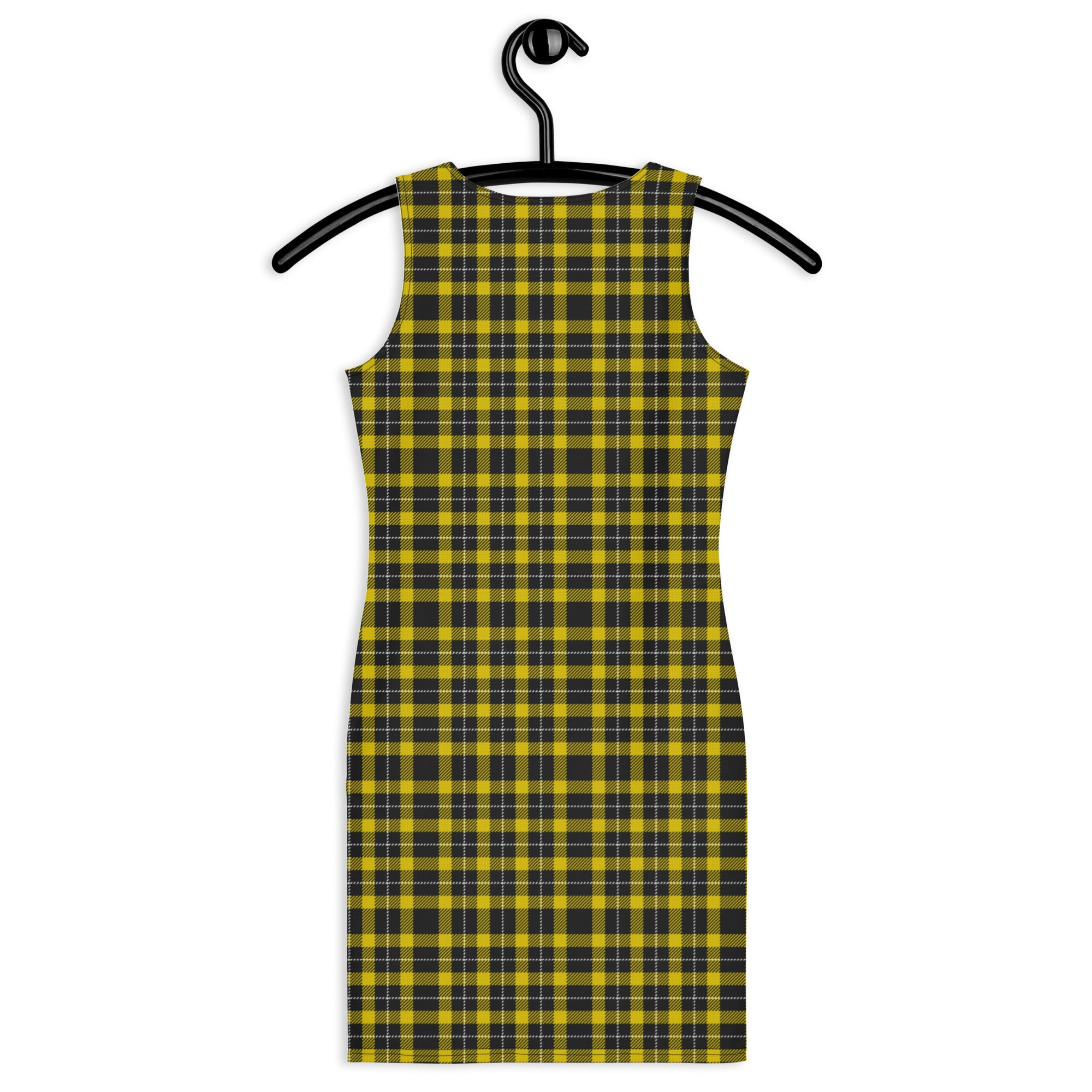 Preppy Black and Yellow Gingham Plaid Bodycon Dress