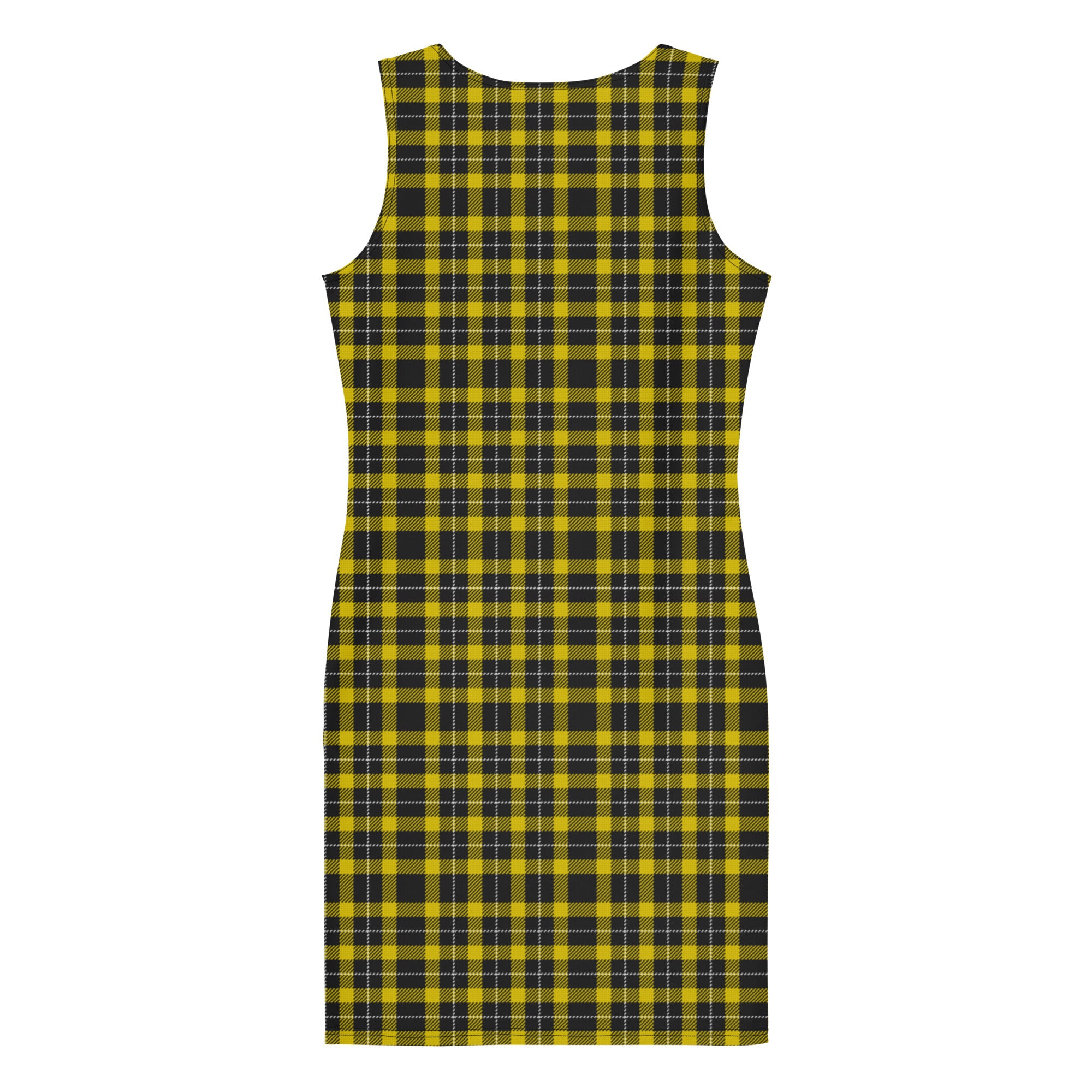 Preppy Black and Yellow Gingham Plaid Bodycon Dress