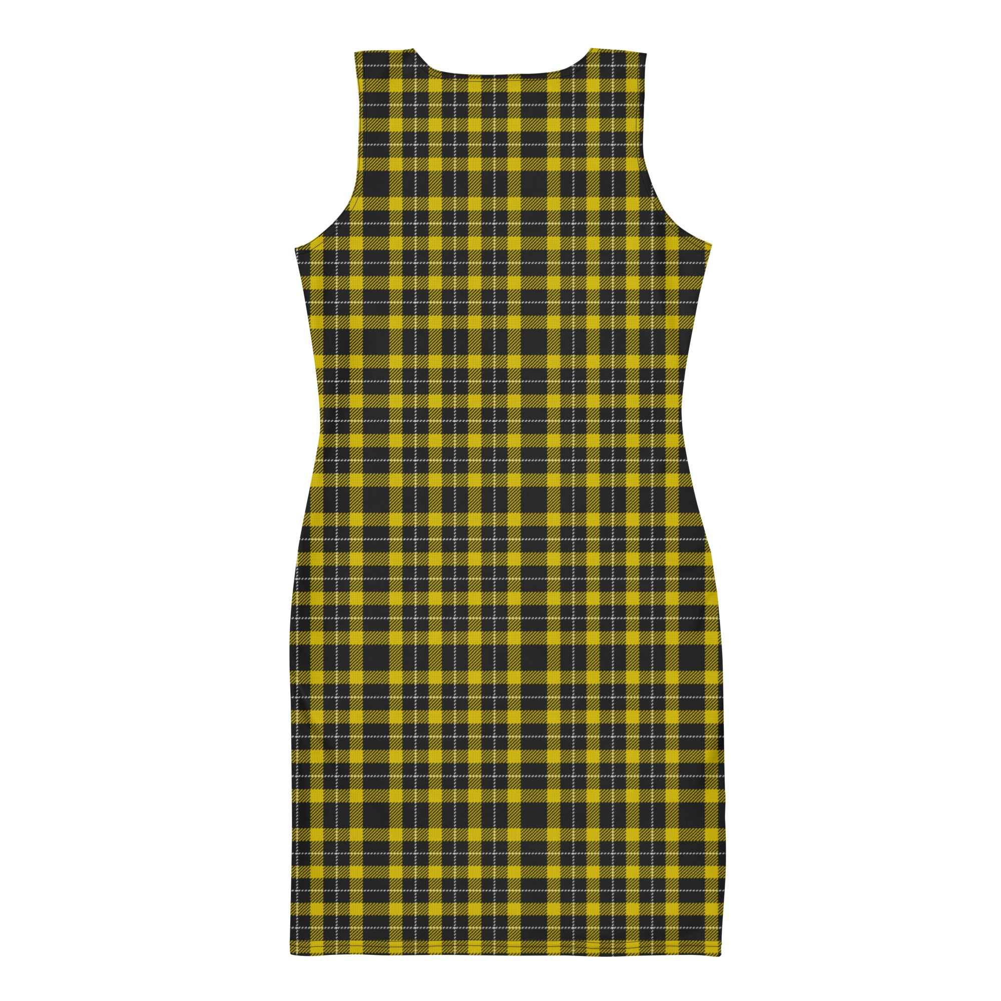 Preppy Black and Yellow Gingham Plaid Bodycon Dress