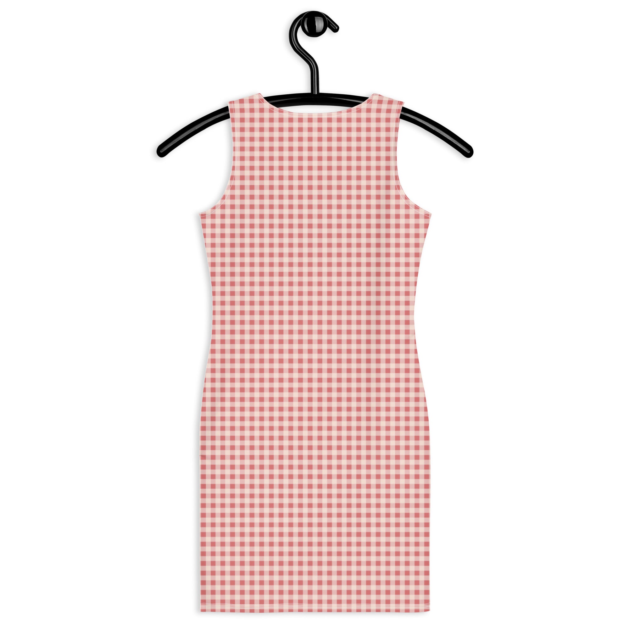 Preppy Pink Vintage Gingham Plaid Bodycon Dress