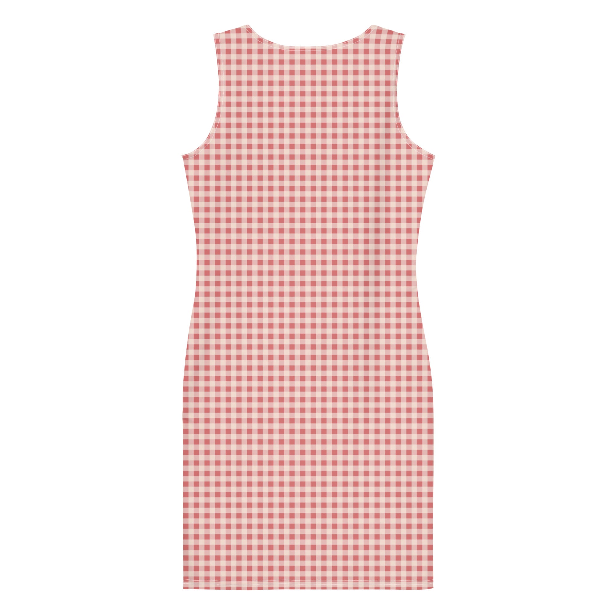 Preppy Pink Vintage Gingham Plaid Bodycon Dress