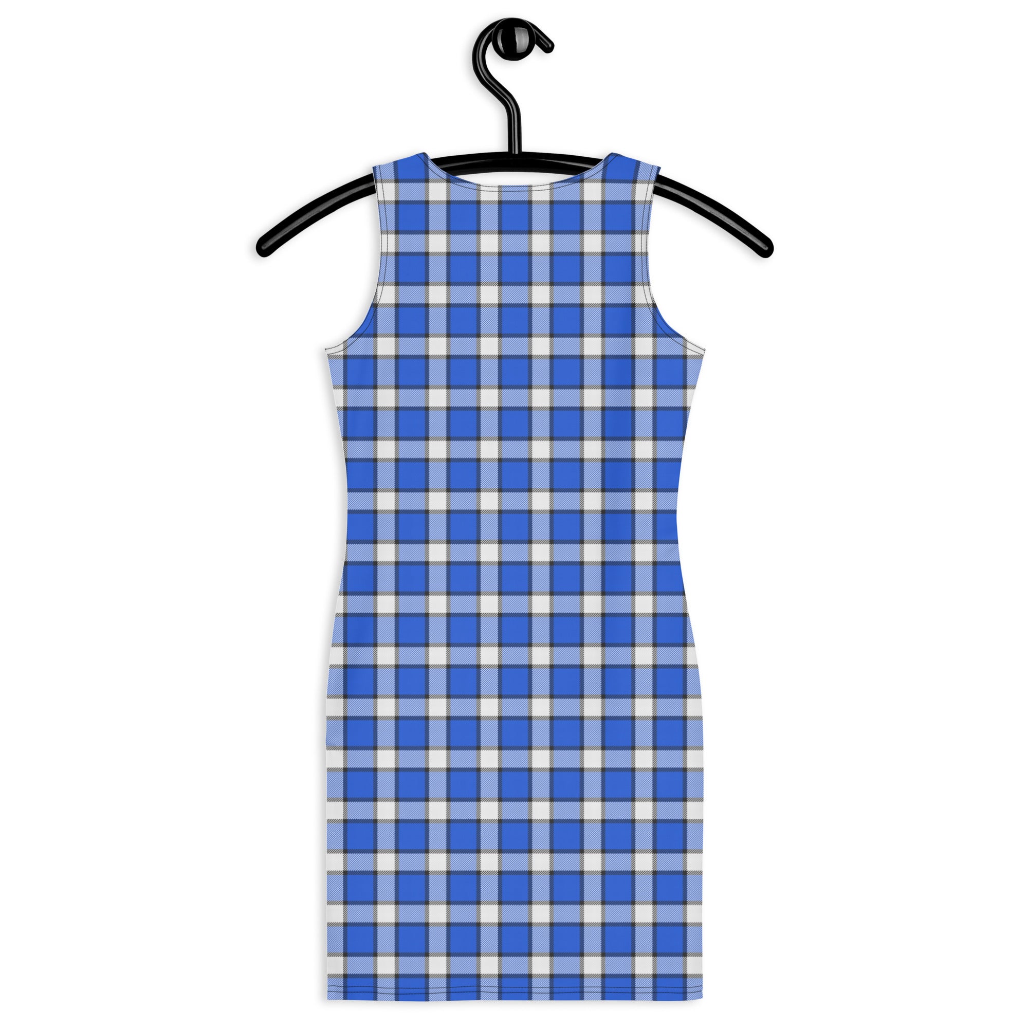 Aesthetic Blue and White Gingham Plaid Bodycon Dress