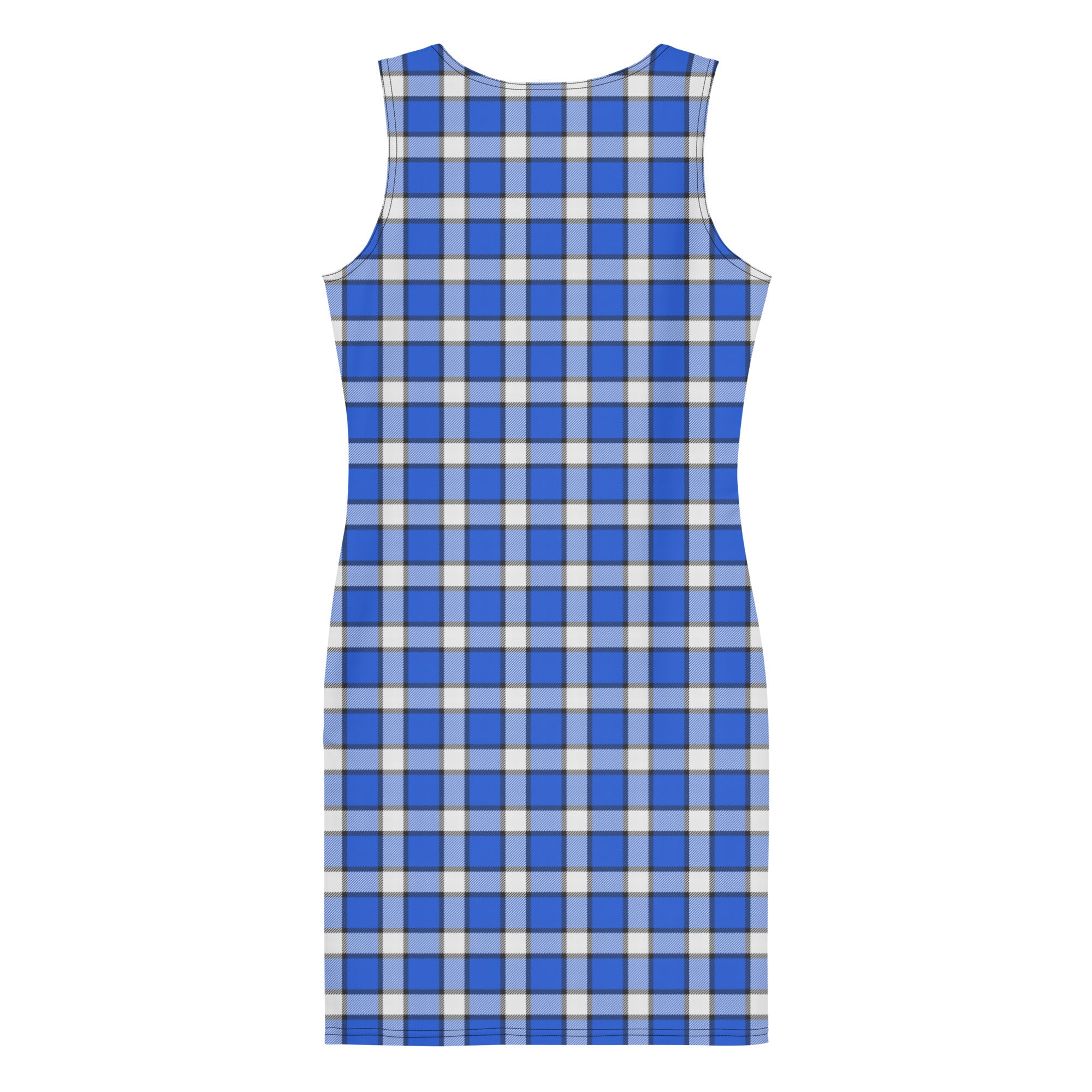 Aesthetic Blue and White Gingham Plaid Bodycon Dress