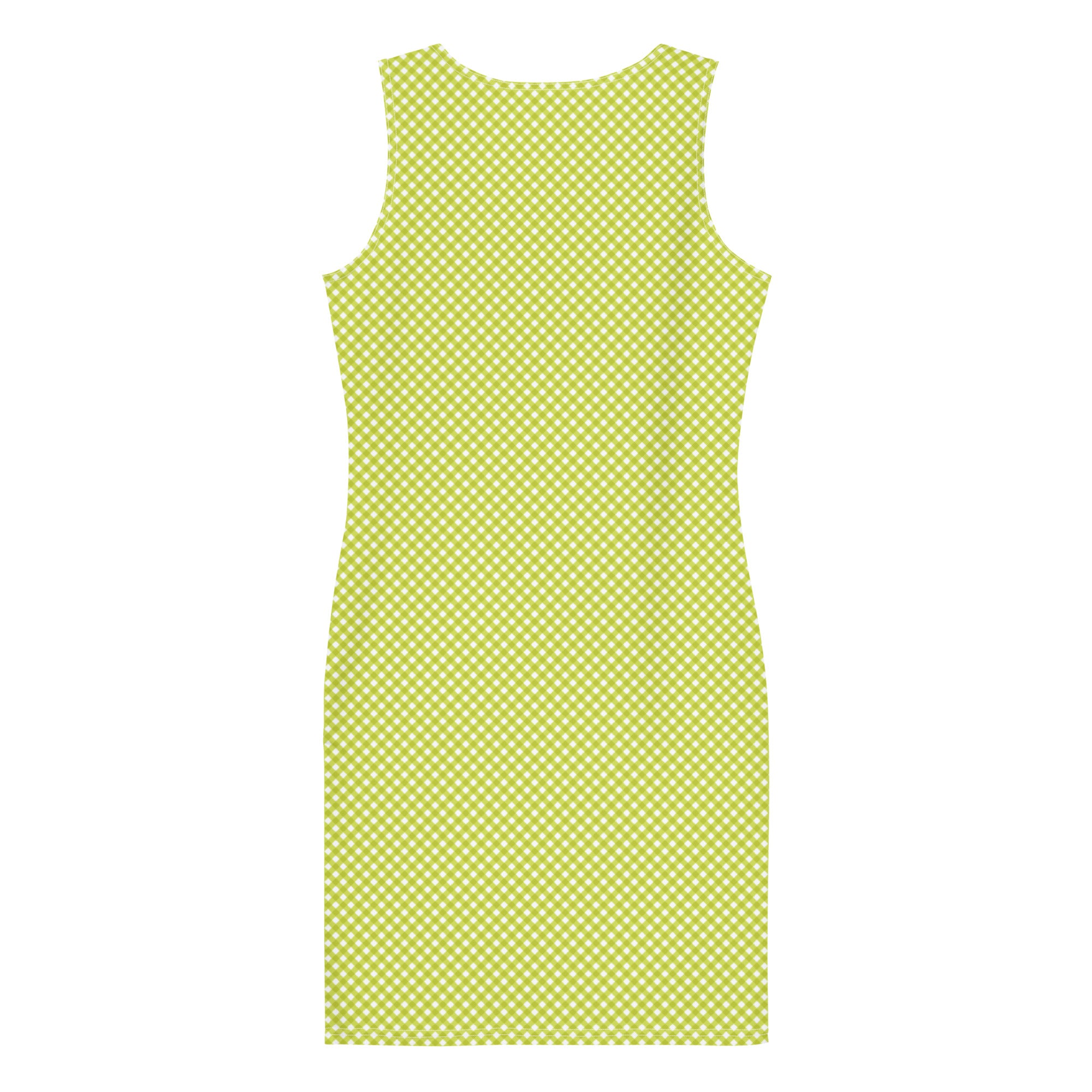 Pretty Green and White Gingham Plaid Bodycon Dress