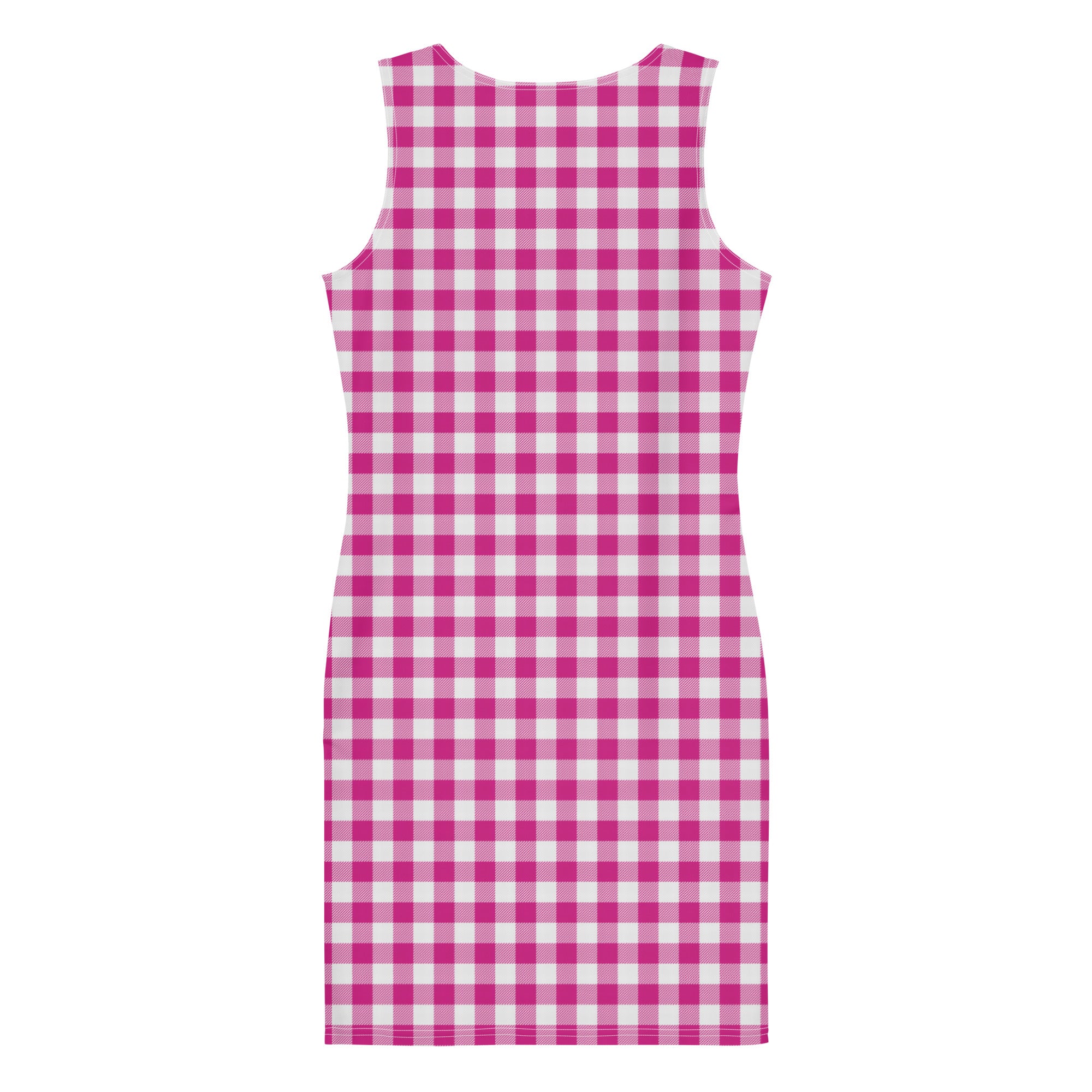 Preppy Pink and White Gingham Vintage Plaid Bodycon Dress