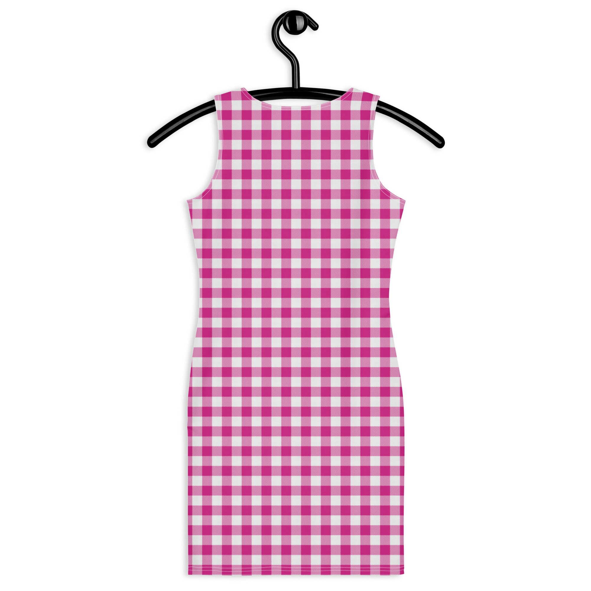 Preppy Pink and White Gingham Vintage Plaid Bodycon Dress