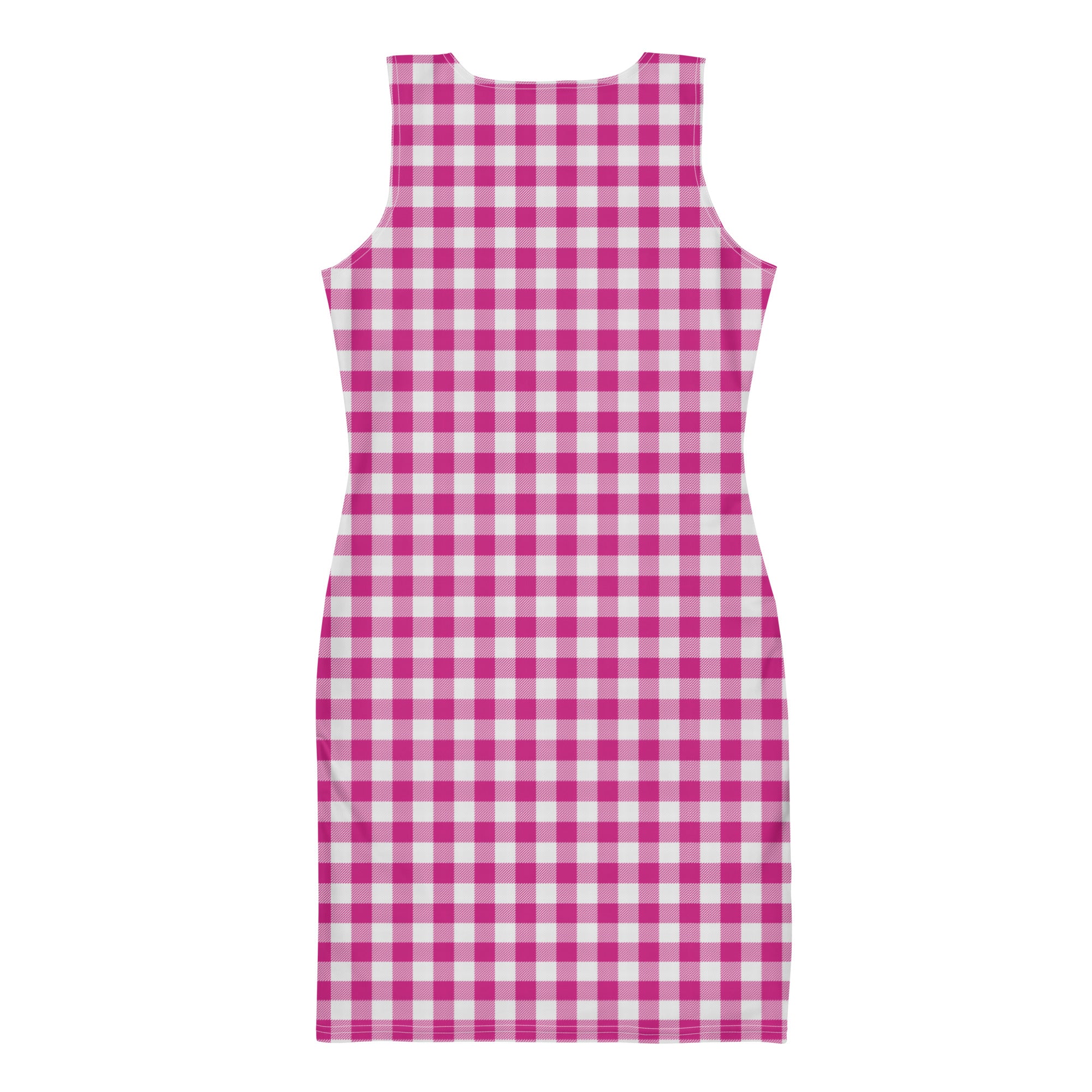 Preppy Pink and White Gingham Vintage Plaid Bodycon Dress