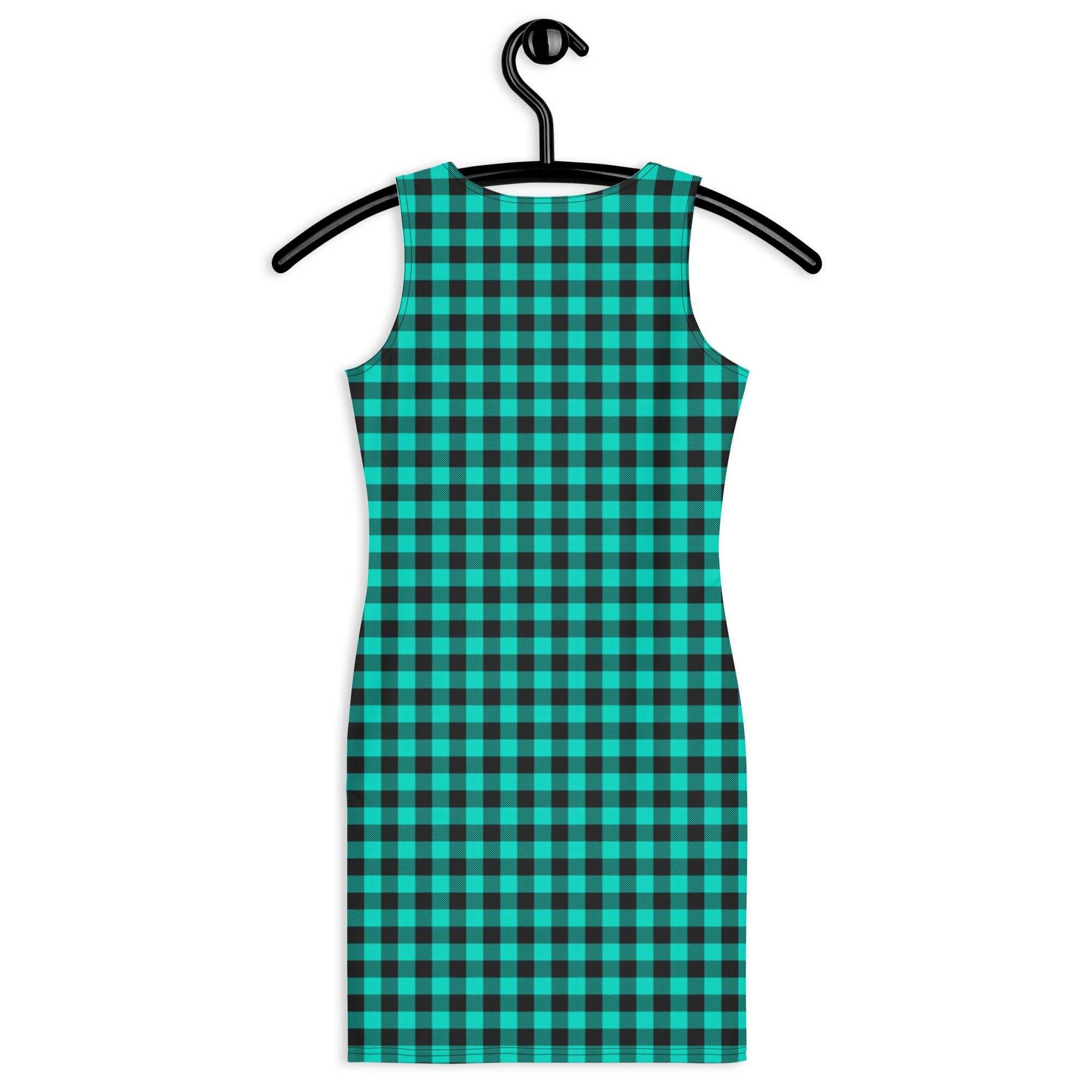 Teal & Black Buffalo Plaid Bodycon Dress