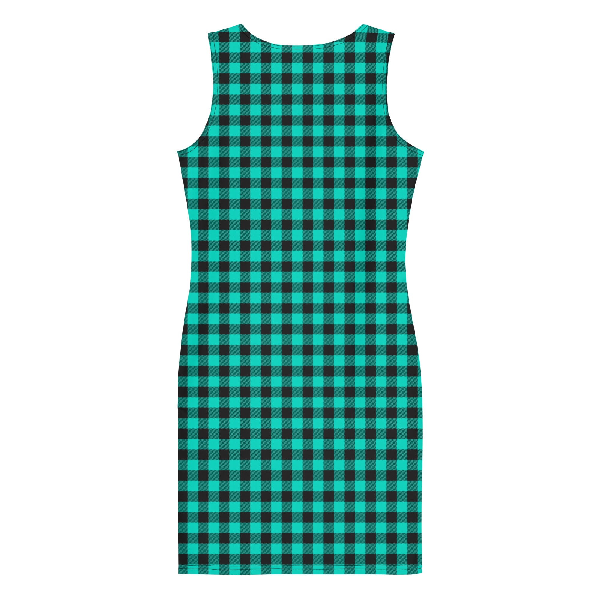 Teal & Black Buffalo Plaid Bodycon Dress