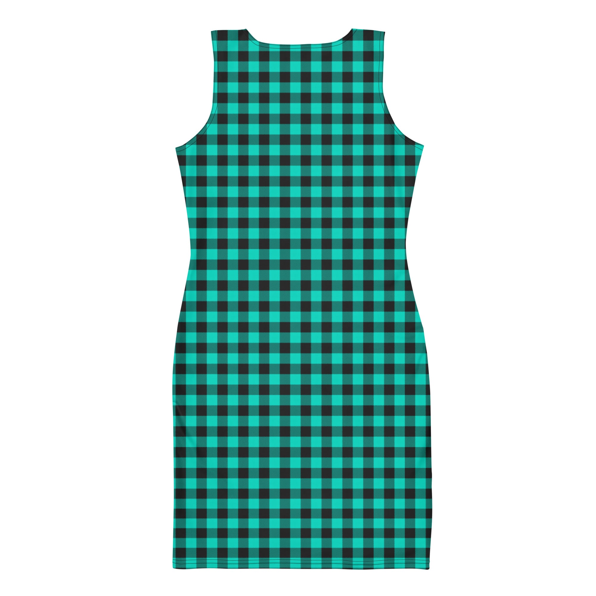 Teal & Black Buffalo Plaid Bodycon Dress