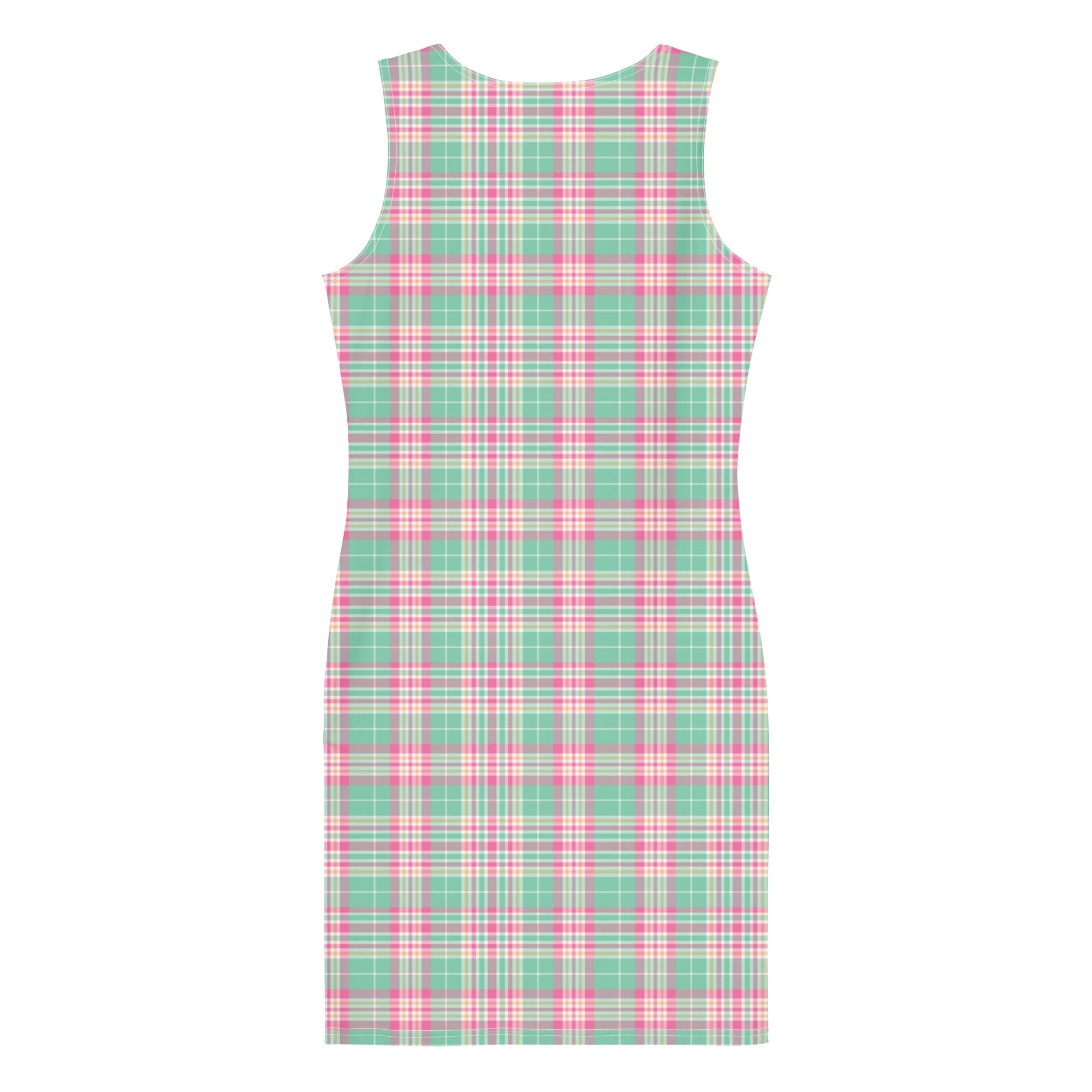 Preppy Pastel Green and Pink Tartan Plaid Bodycon Dress