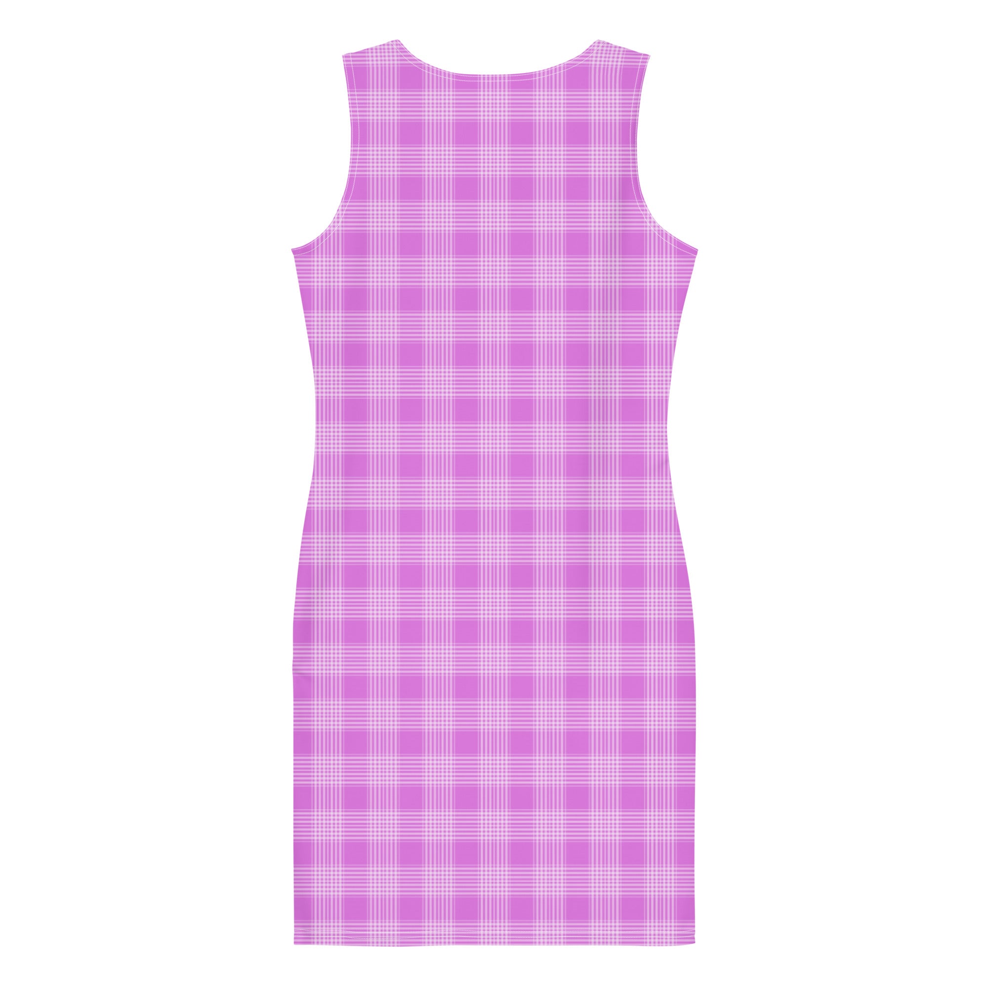 Pastel Aesthetic Preppy Pink Tartan Plaid Bodycon Dress