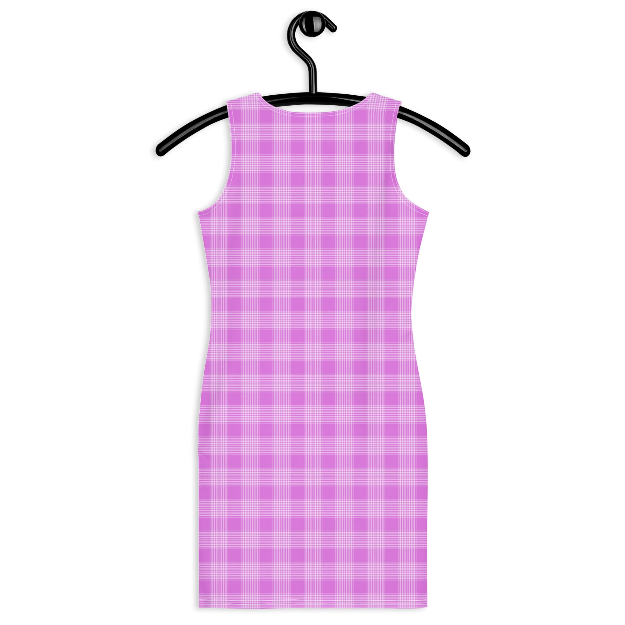 Pastel Aesthetic Preppy Pink Tartan Plaid Bodycon Dress