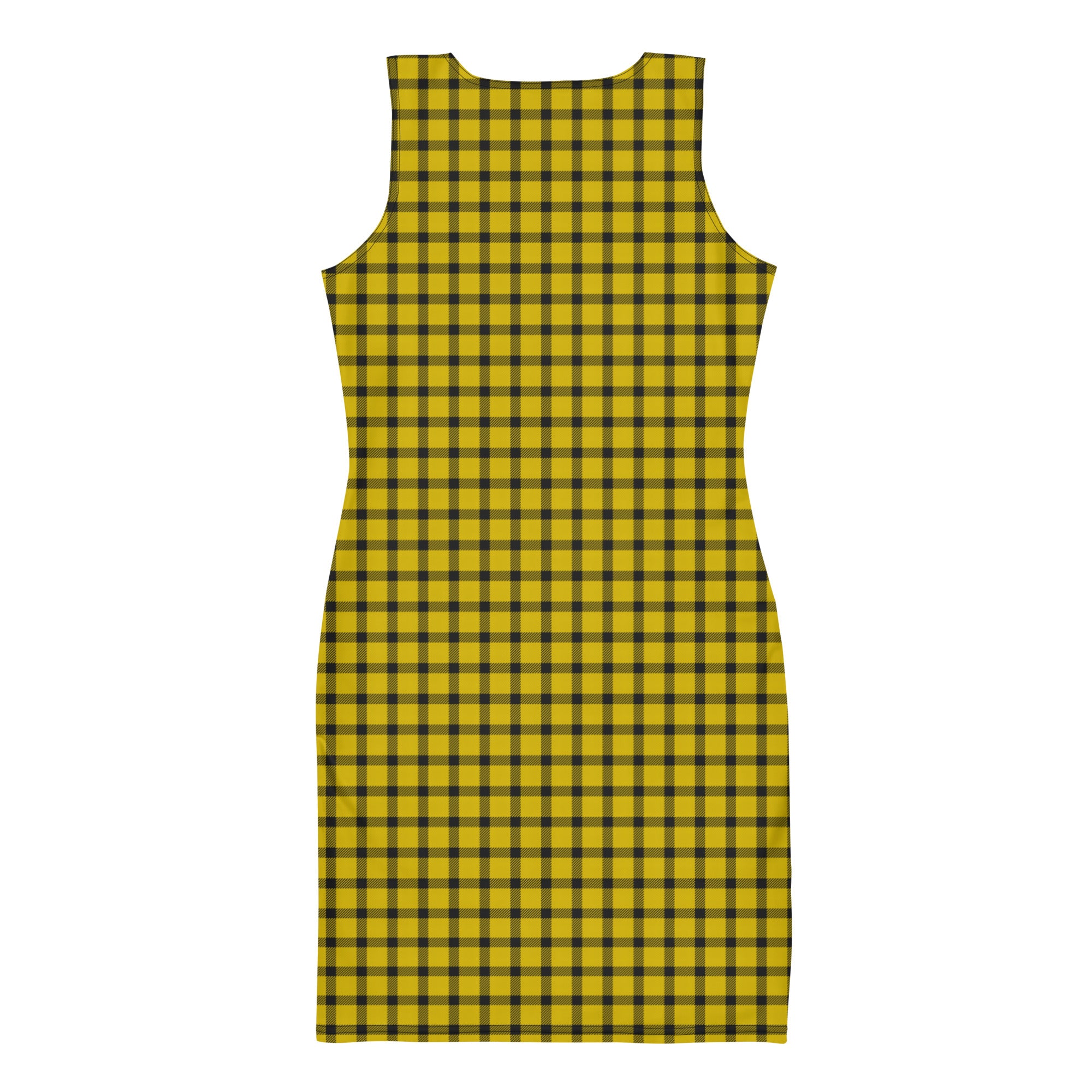 Classic Yellow and Black Buffalo Plaid Bodycon Dress
