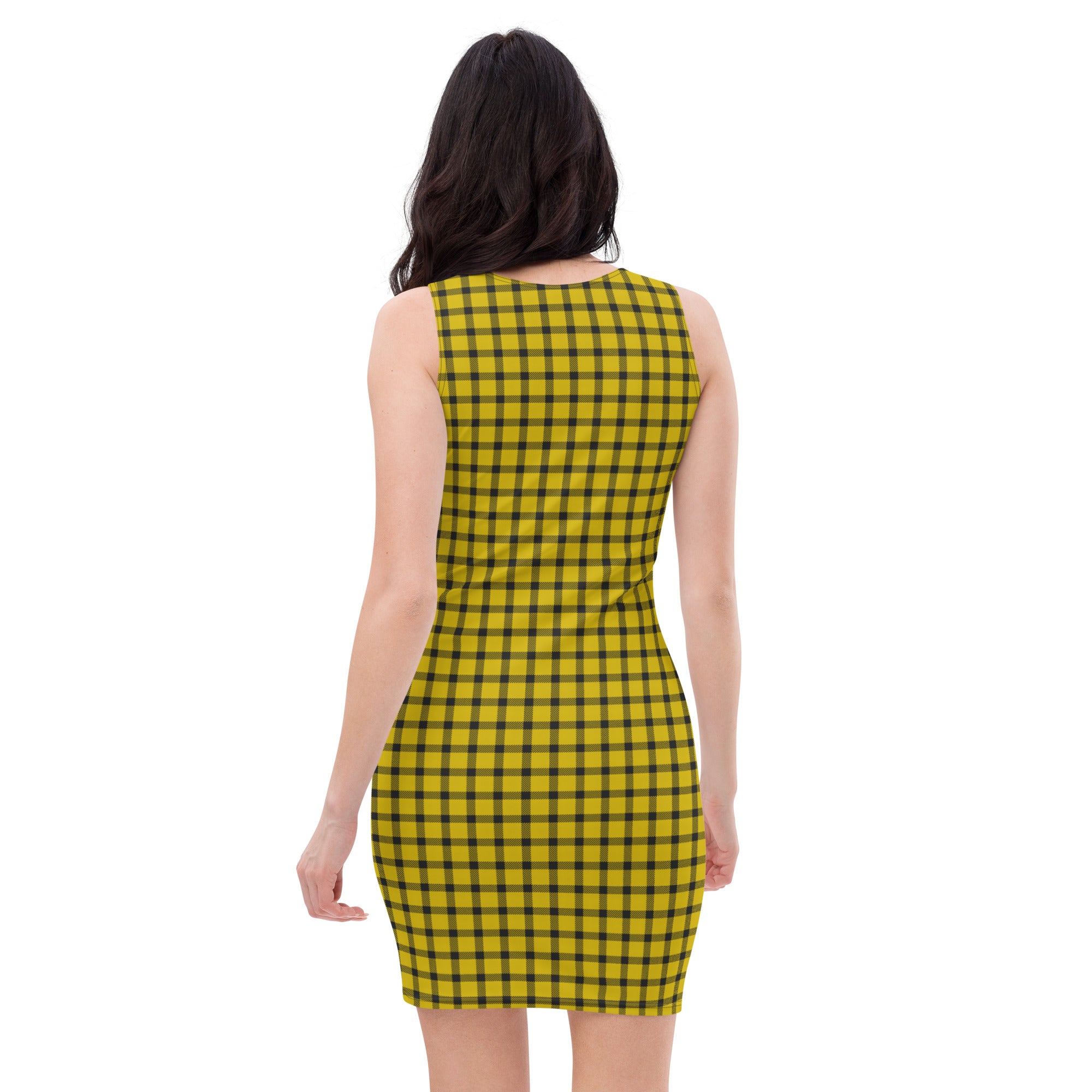 Classic Yellow and Black Buffalo Plaid Bodycon Dress
