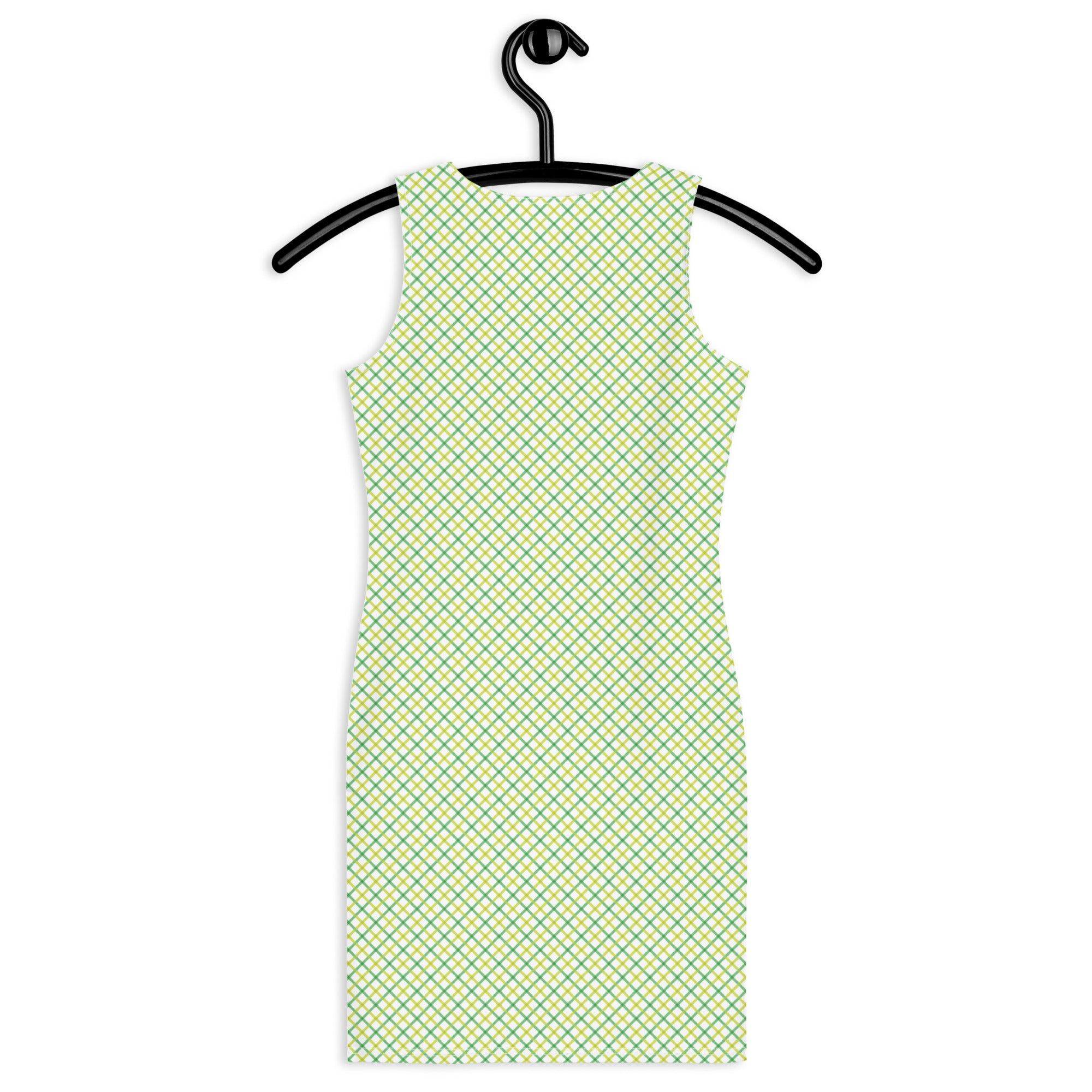 Aesthetic Yellow and Green Gingham Plaid Bodycon Dress