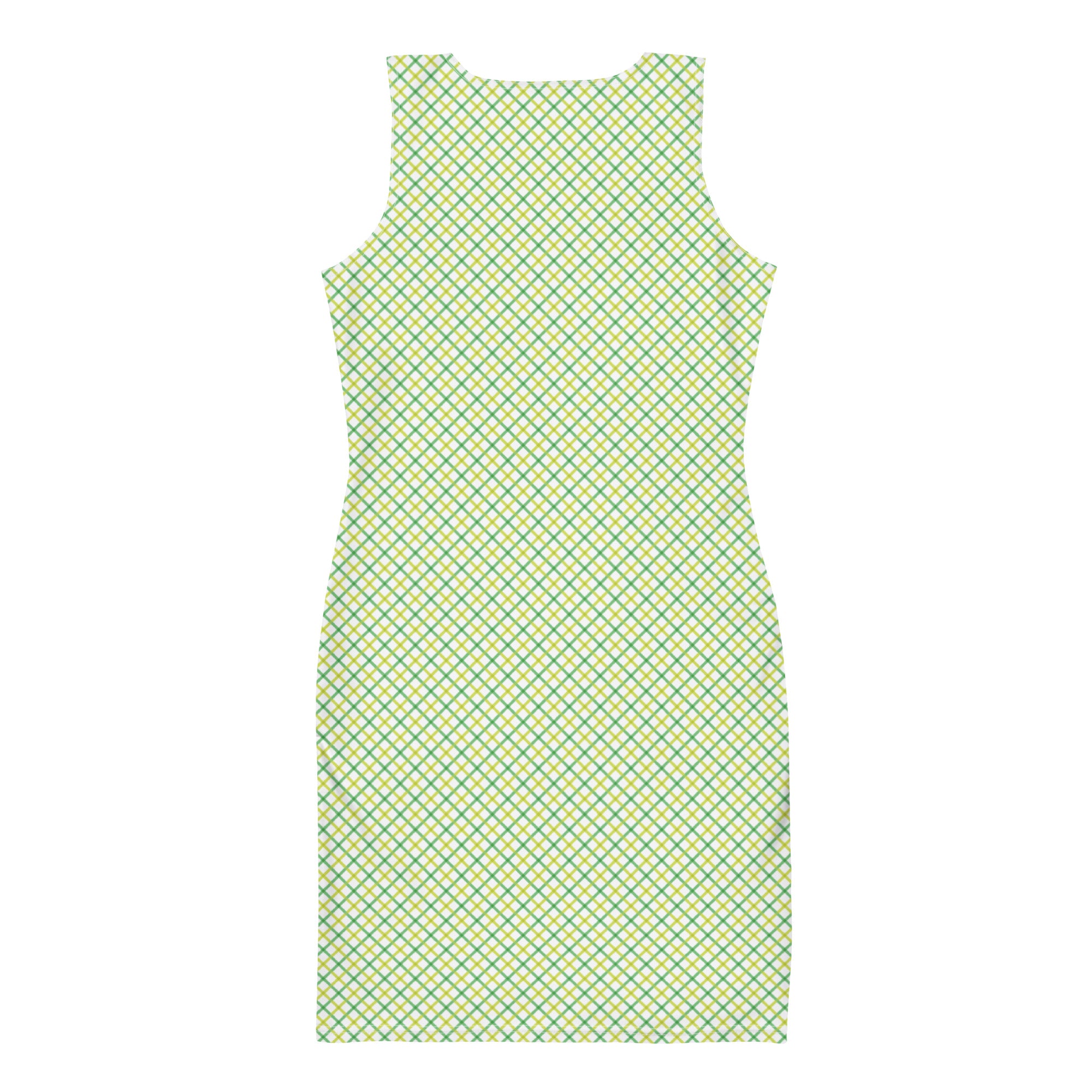 Aesthetic Yellow and Green Gingham Plaid Bodycon Dress