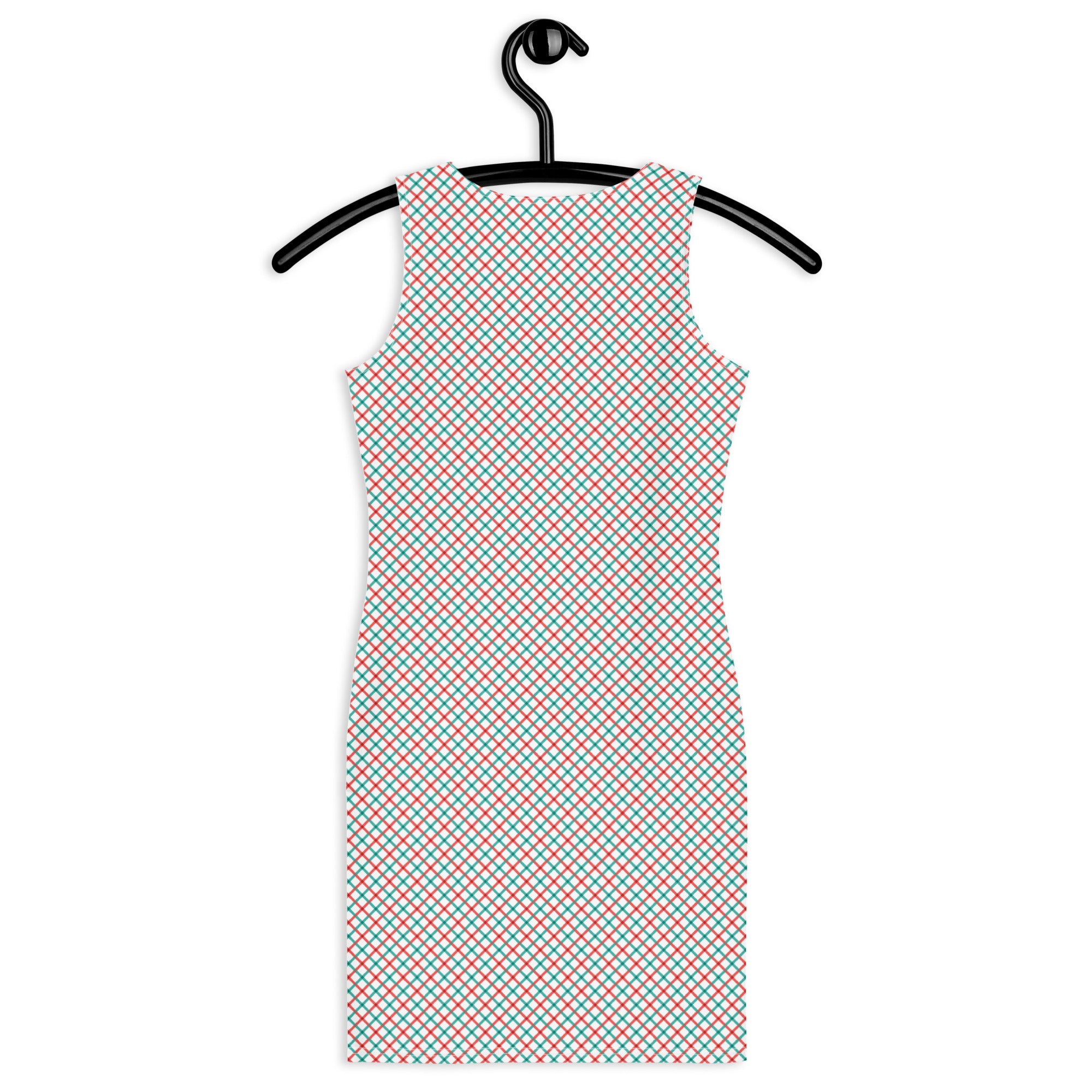 Preppy Red and Blue Gingham Pattern Bodycon Dress