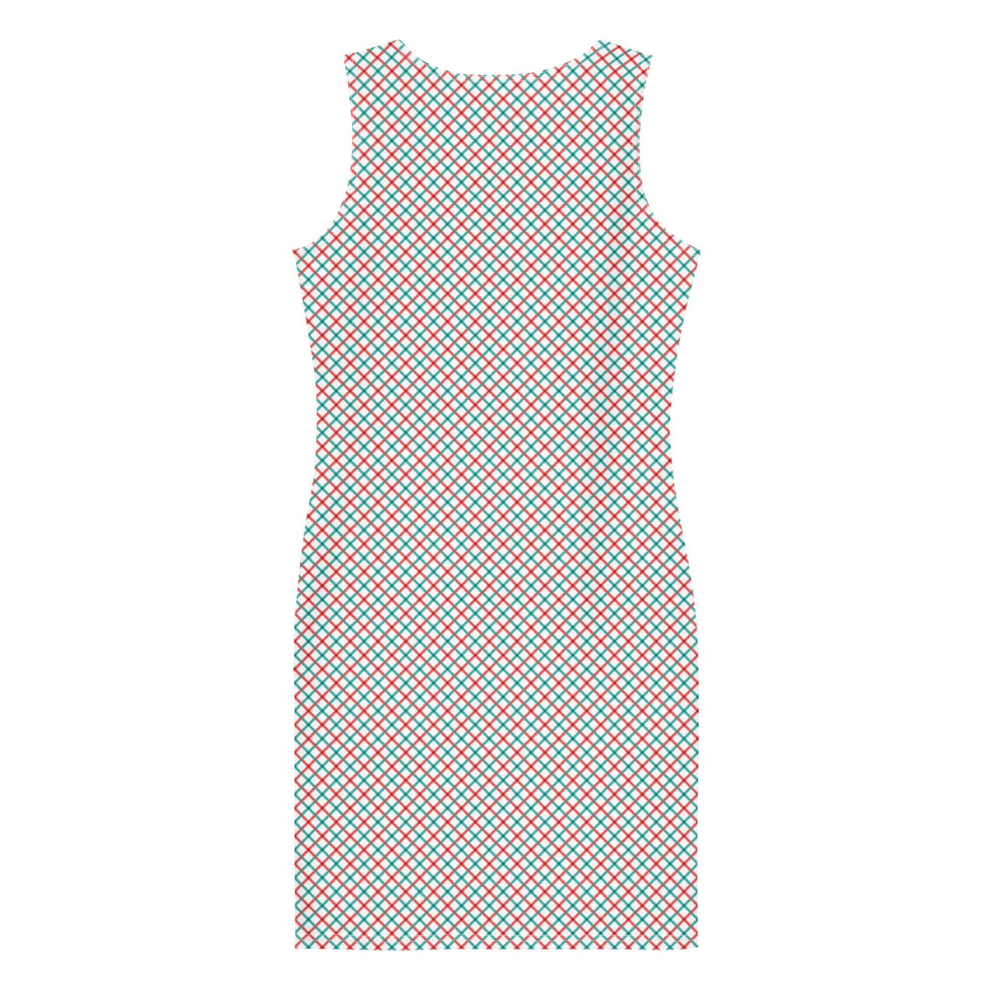 Preppy Red and Blue Gingham Pattern Bodycon Dress