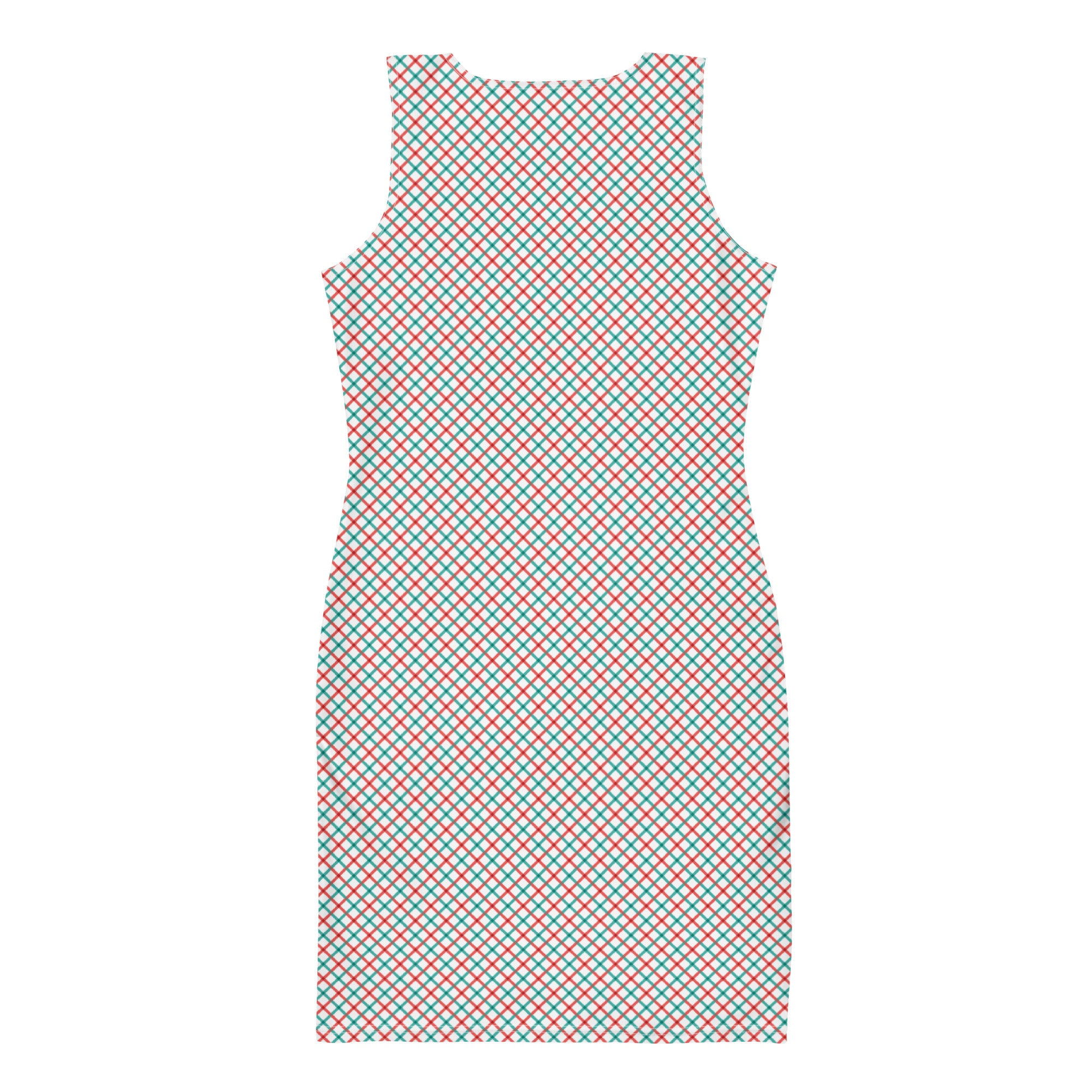 Preppy Red and Blue Gingham Pattern Bodycon Dress