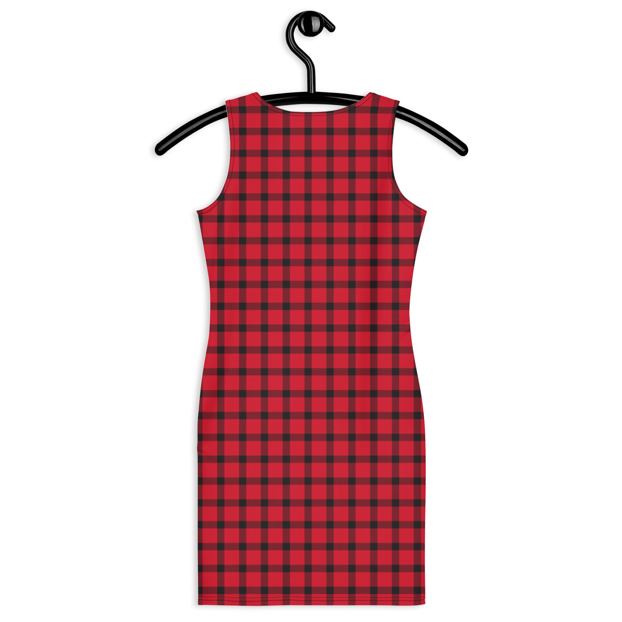 Checkered Red and Black Buffalo Plaid Bodycon dress
