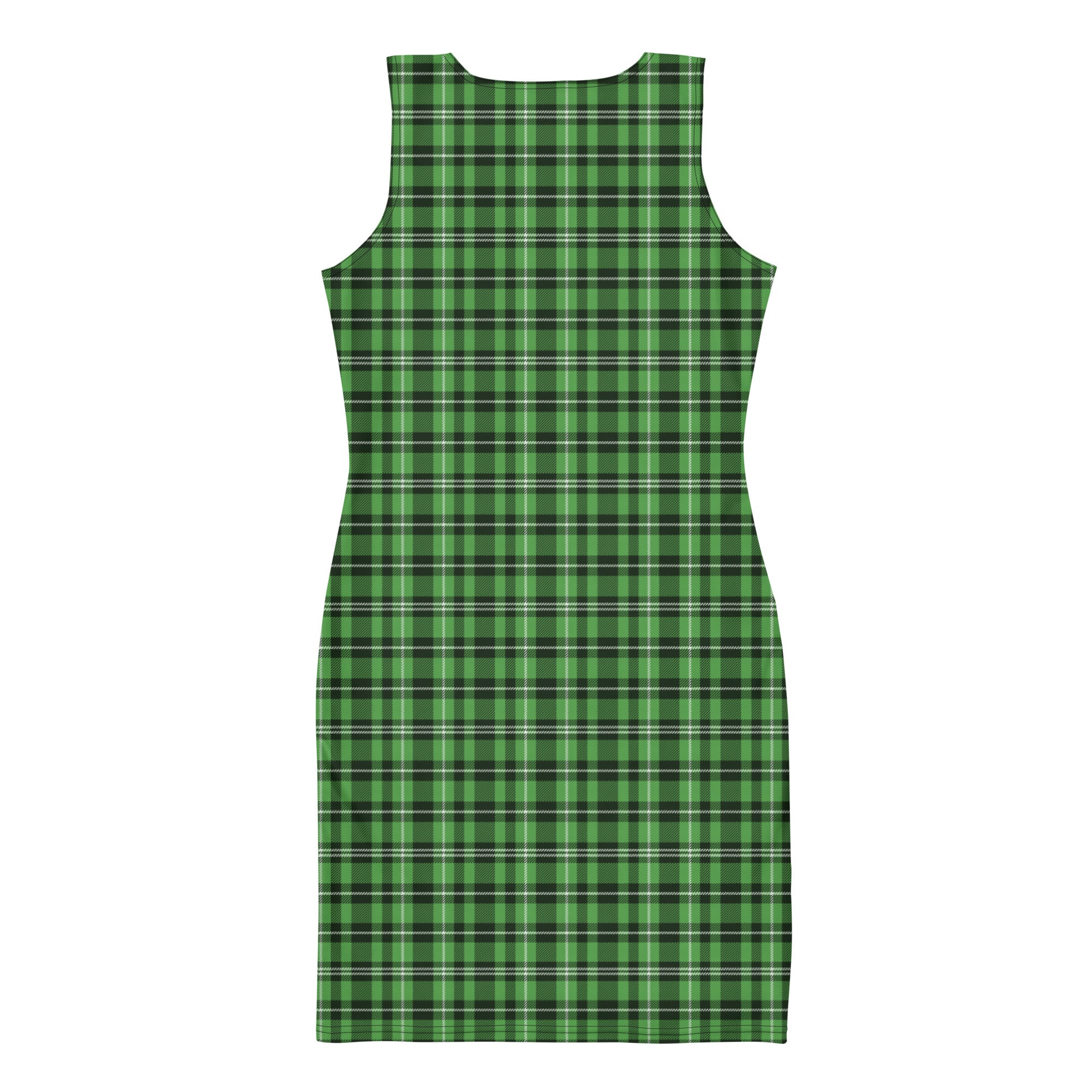 Preppy Aesthatic Green and Black Tartan Plaid Bodycon Dress