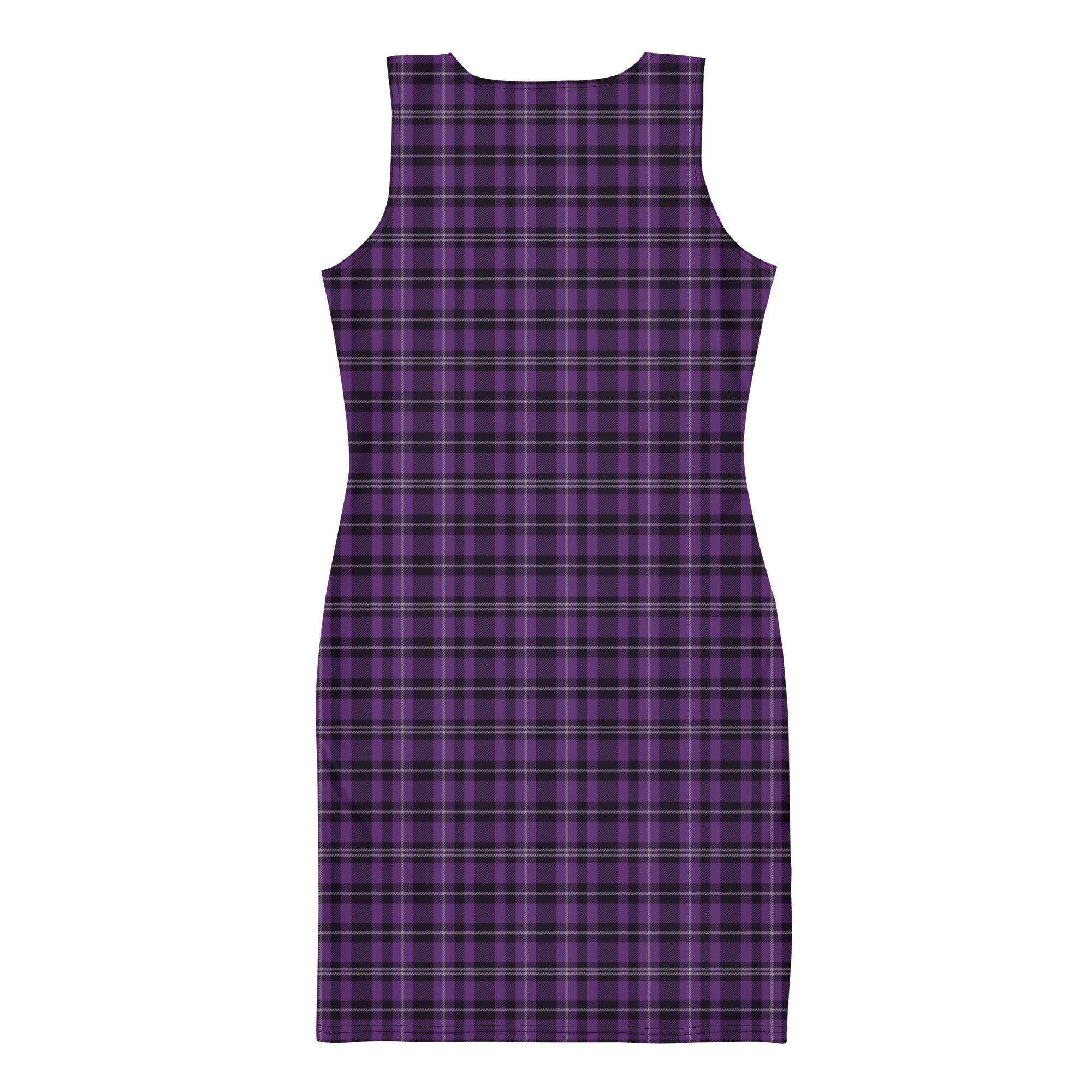 Preppy Purple and Black Tartan Plaid Pattern Bodycon Dress