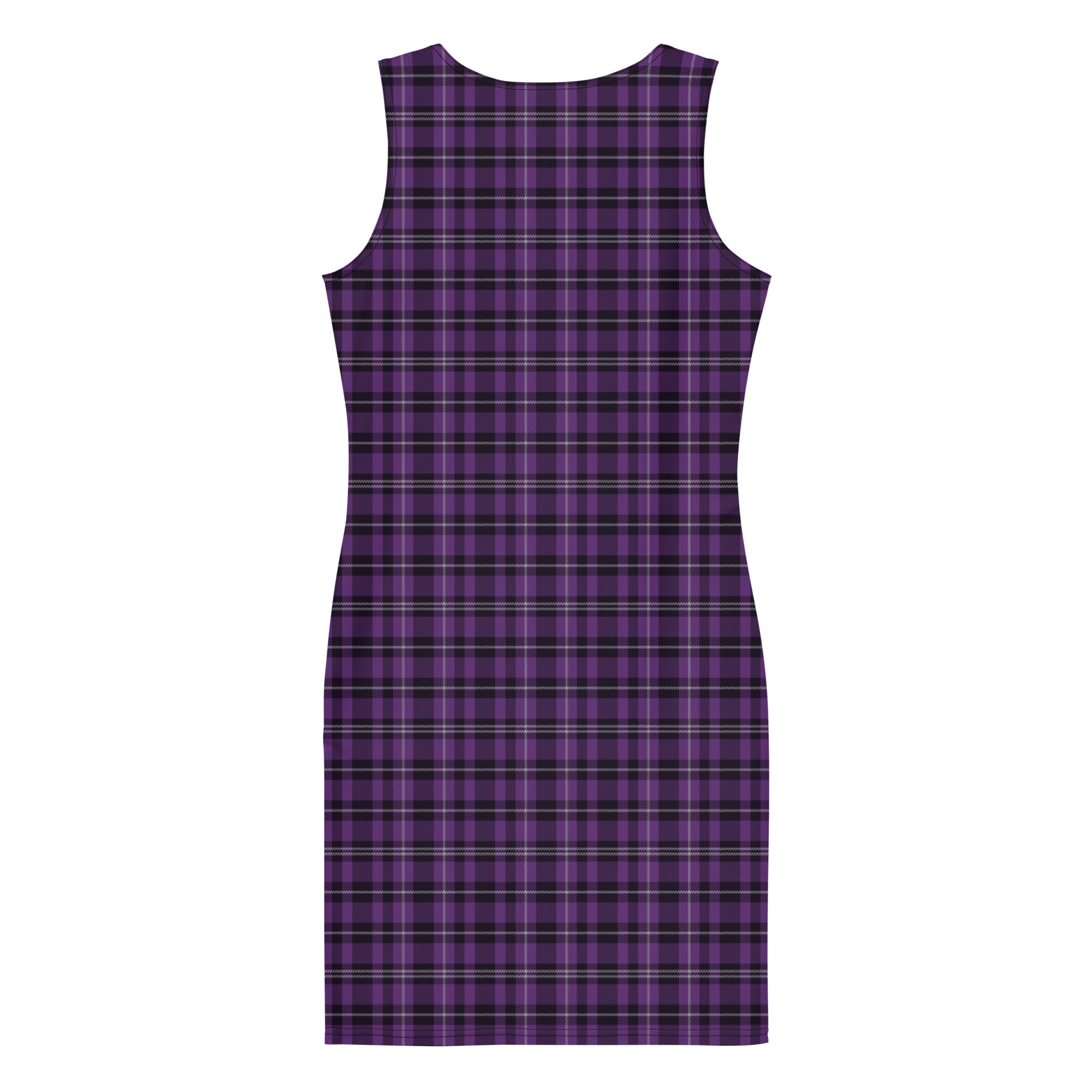Preppy Purple and Black Tartan Plaid Pattern Bodycon Dress