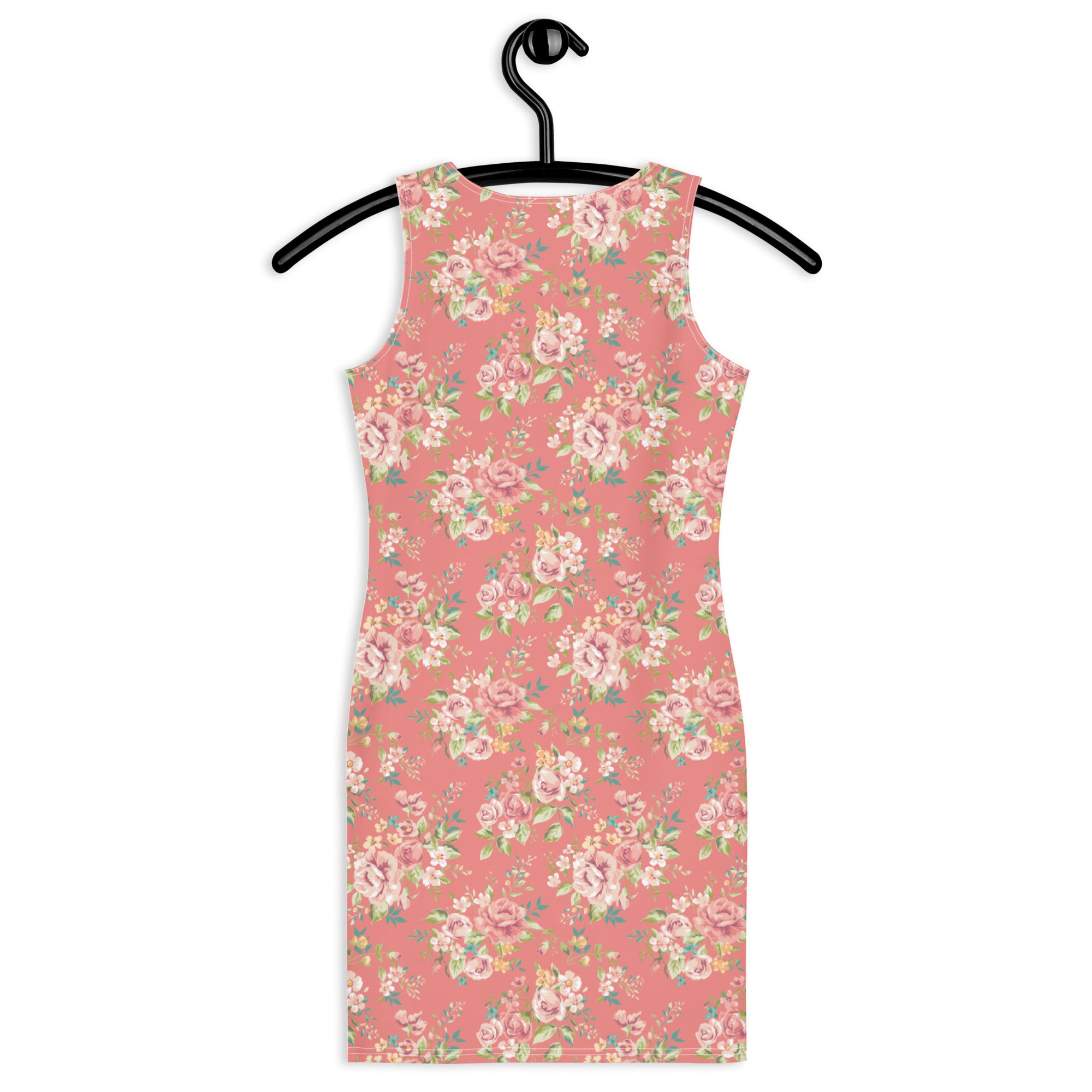 Preppy Pink Vingate Floral Bodycon Mini Dress