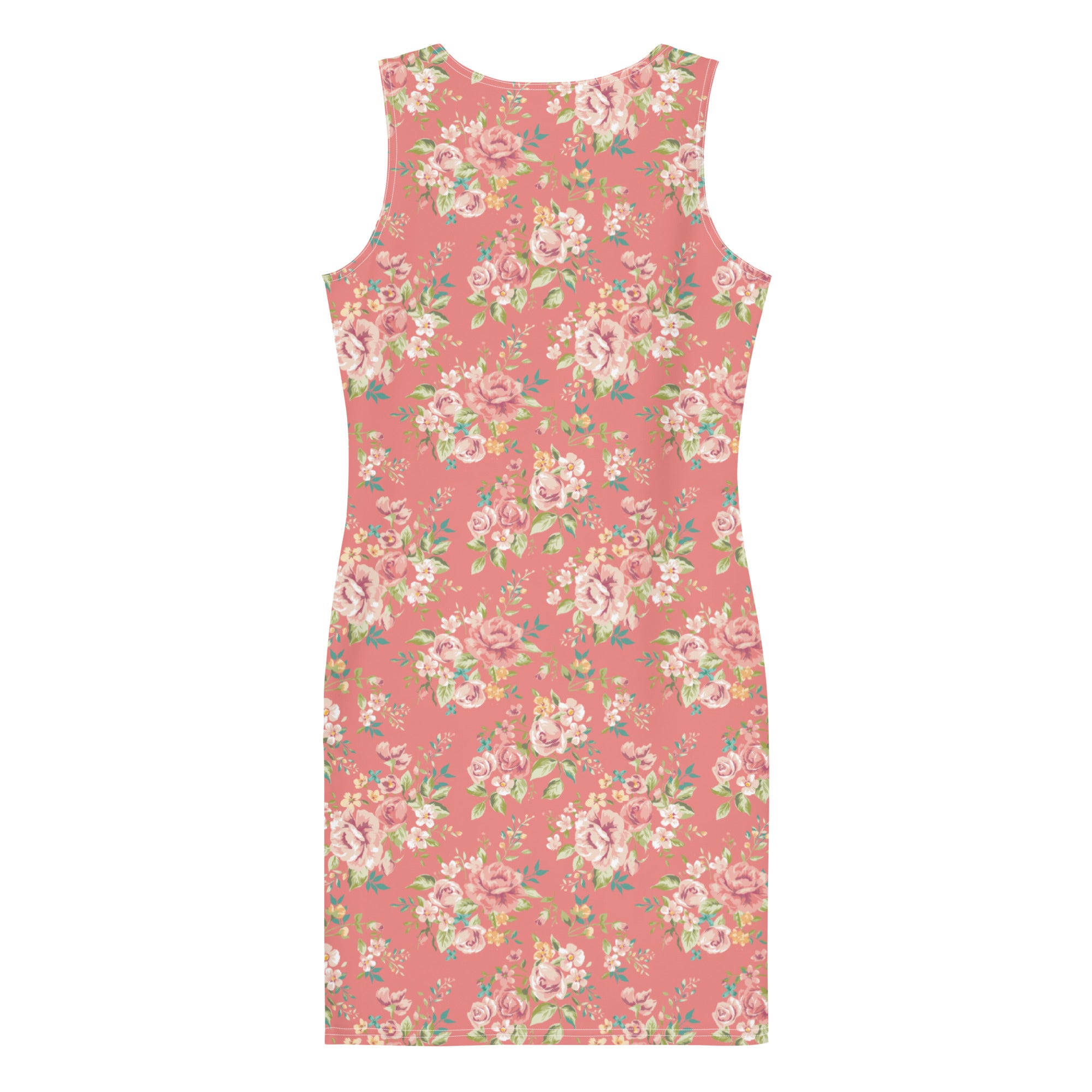 Preppy Pink Vingate Floral Bodycon Mini Dress