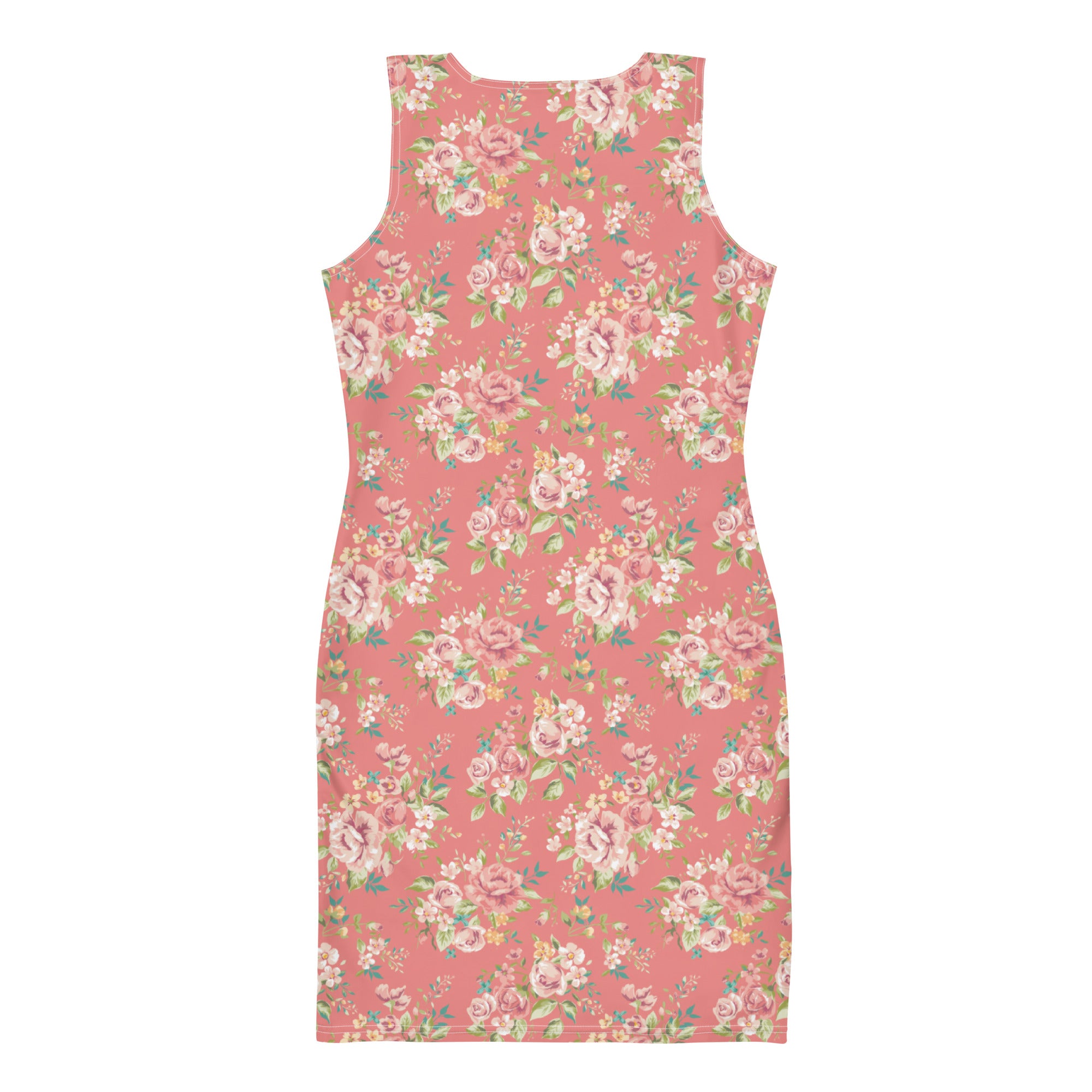 Preppy Pink Vingate Floral Bodycon Mini Dress