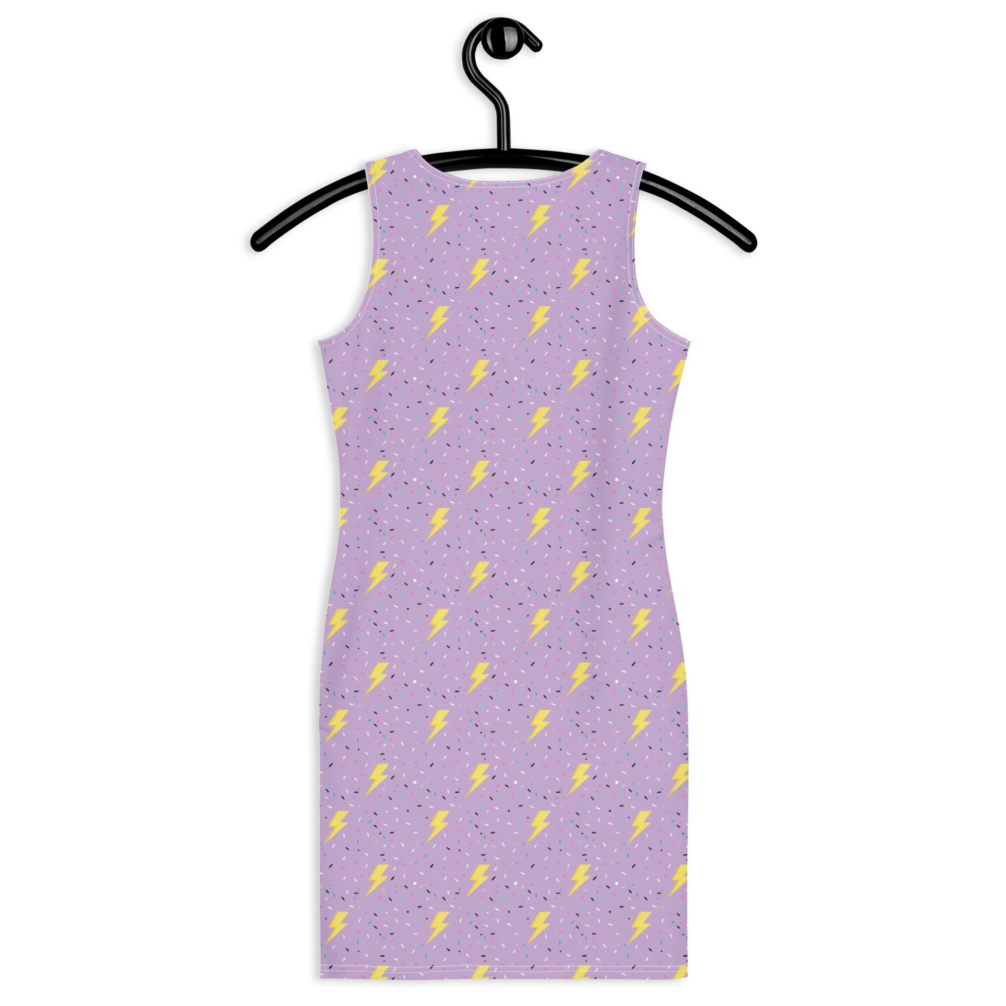 Preppy Style Purple Lightning Bolt Pattern Bodycon Dress