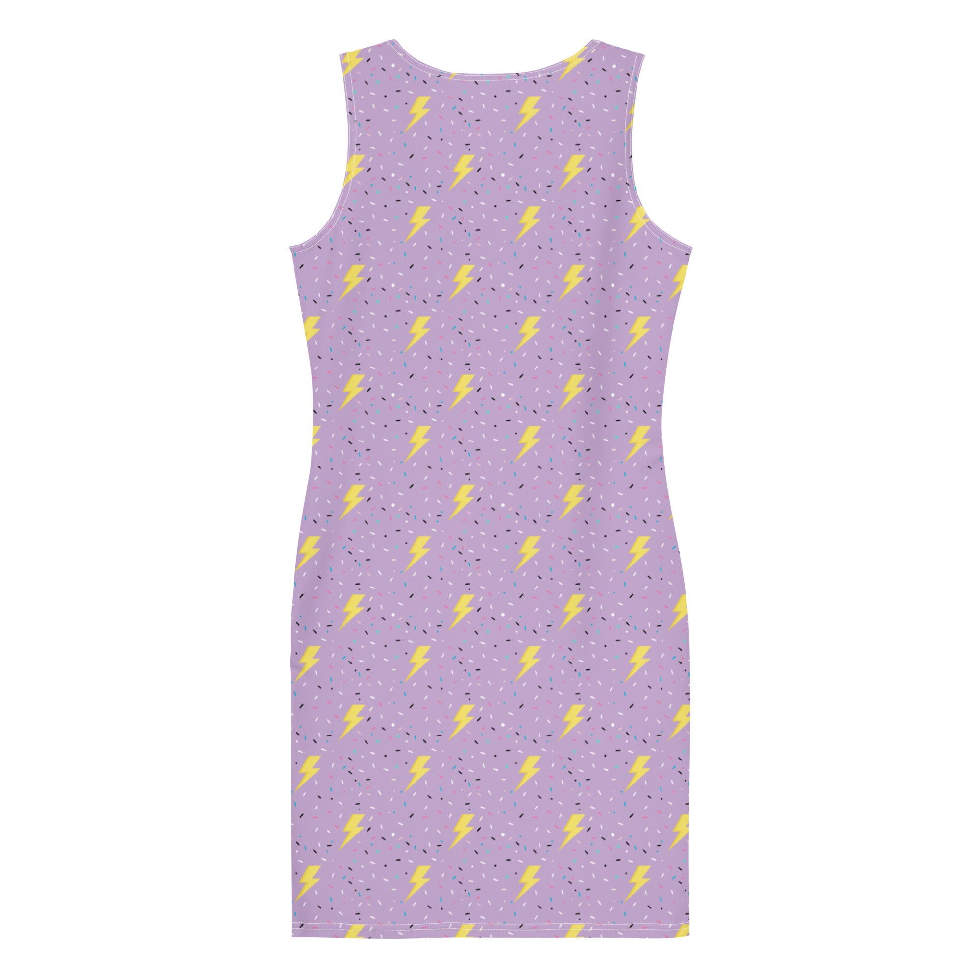 Preppy Style Purple Lightning Bolt Pattern Bodycon Dress