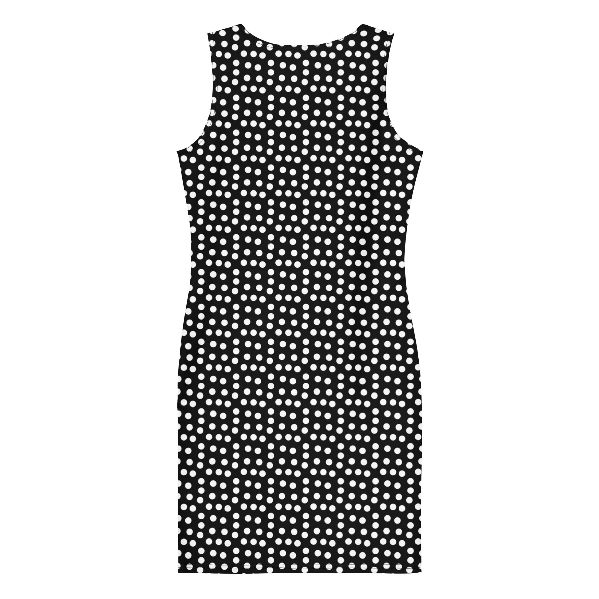 Preppy Black & White Polka Dot Bodycon Mini Dress