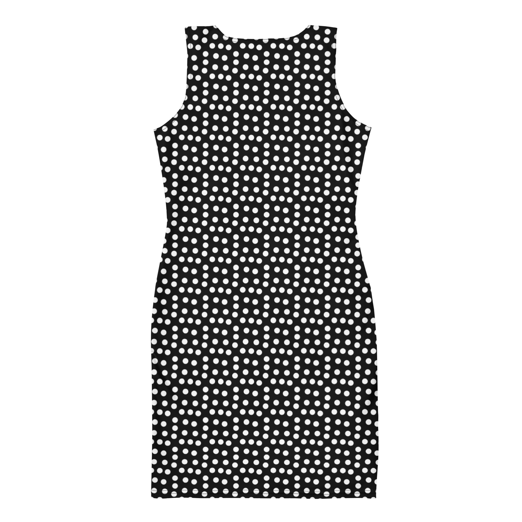 Preppy Black & White Polka Dot Bodycon Mini Dress
