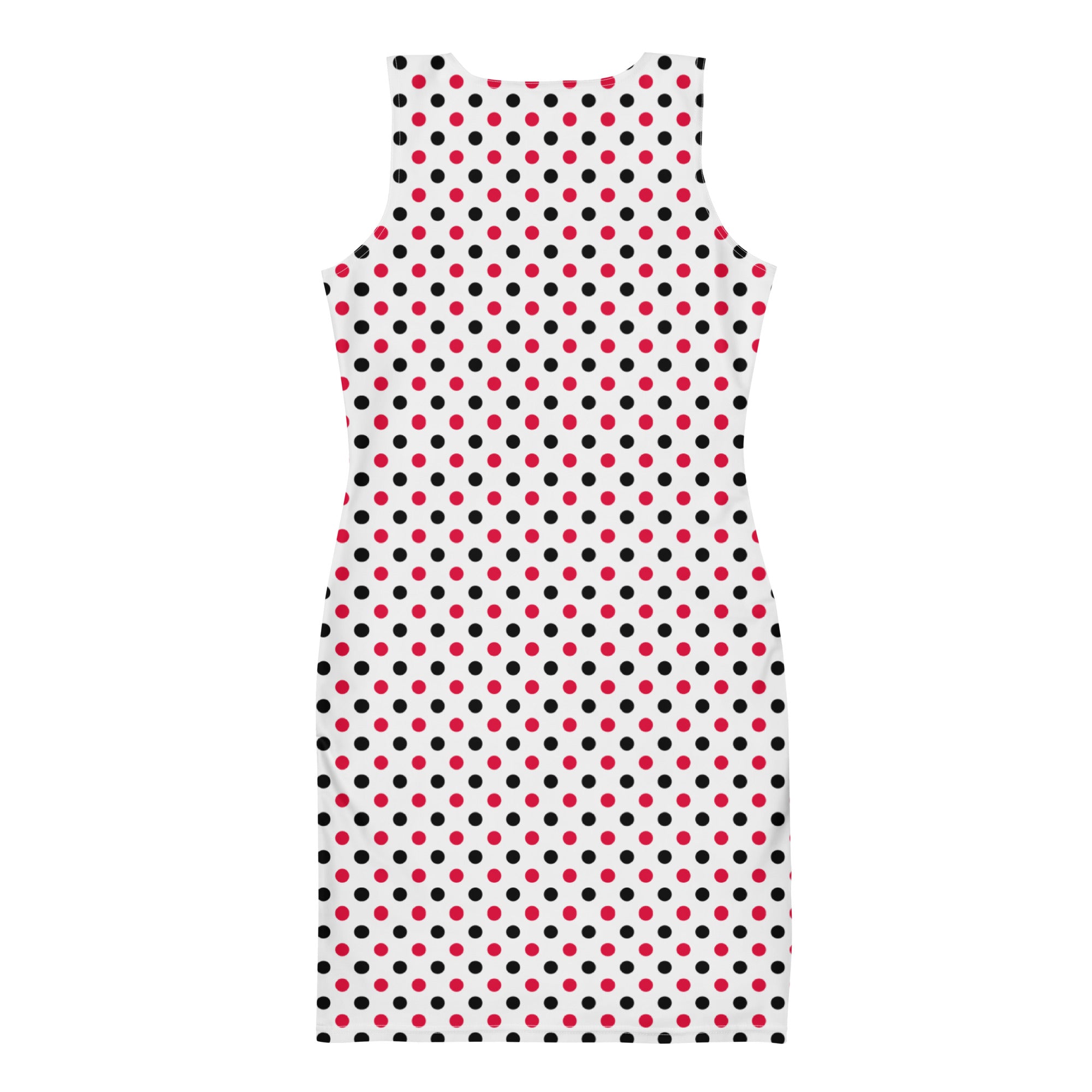 Black and Red Polka Dots Bodycon Tank Dress