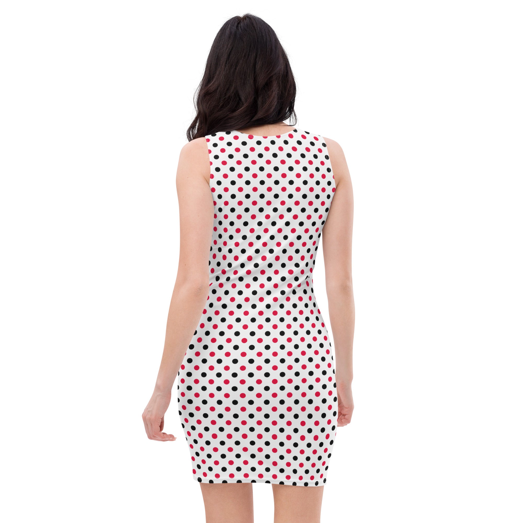 Black and Red Polka Dots Bodycon Tank Dress