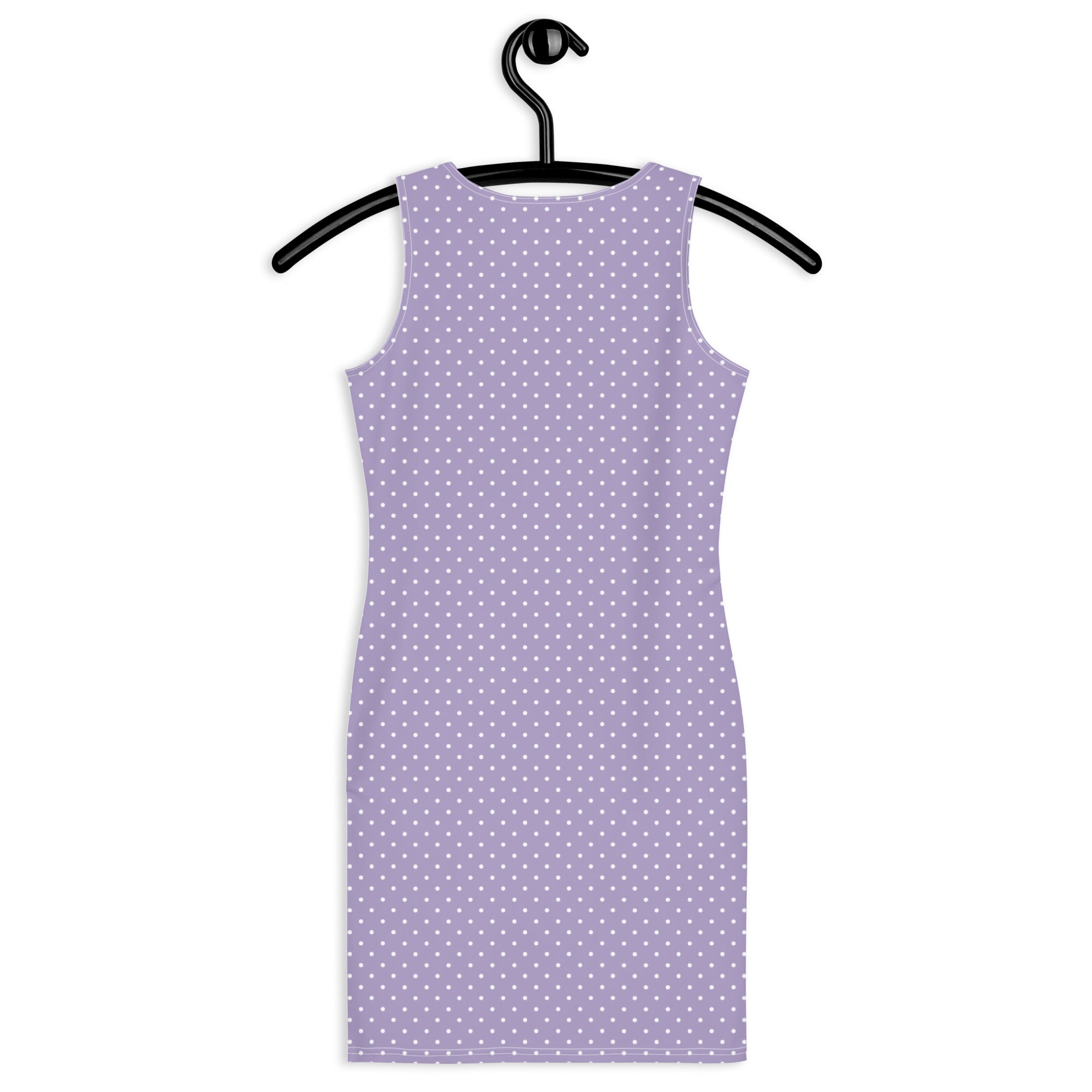 Preppy Pastel Purple Polka Dots Retro Bodycon Tank Dress