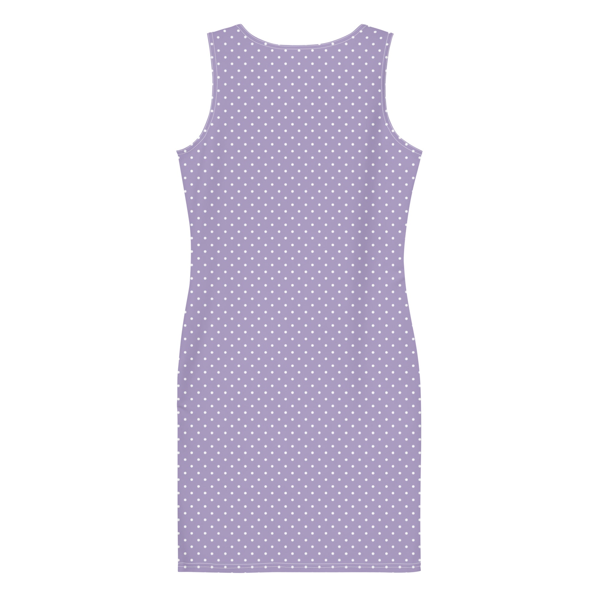 Preppy Pastel Purple Polka Dots Retro Bodycon Tank Dress