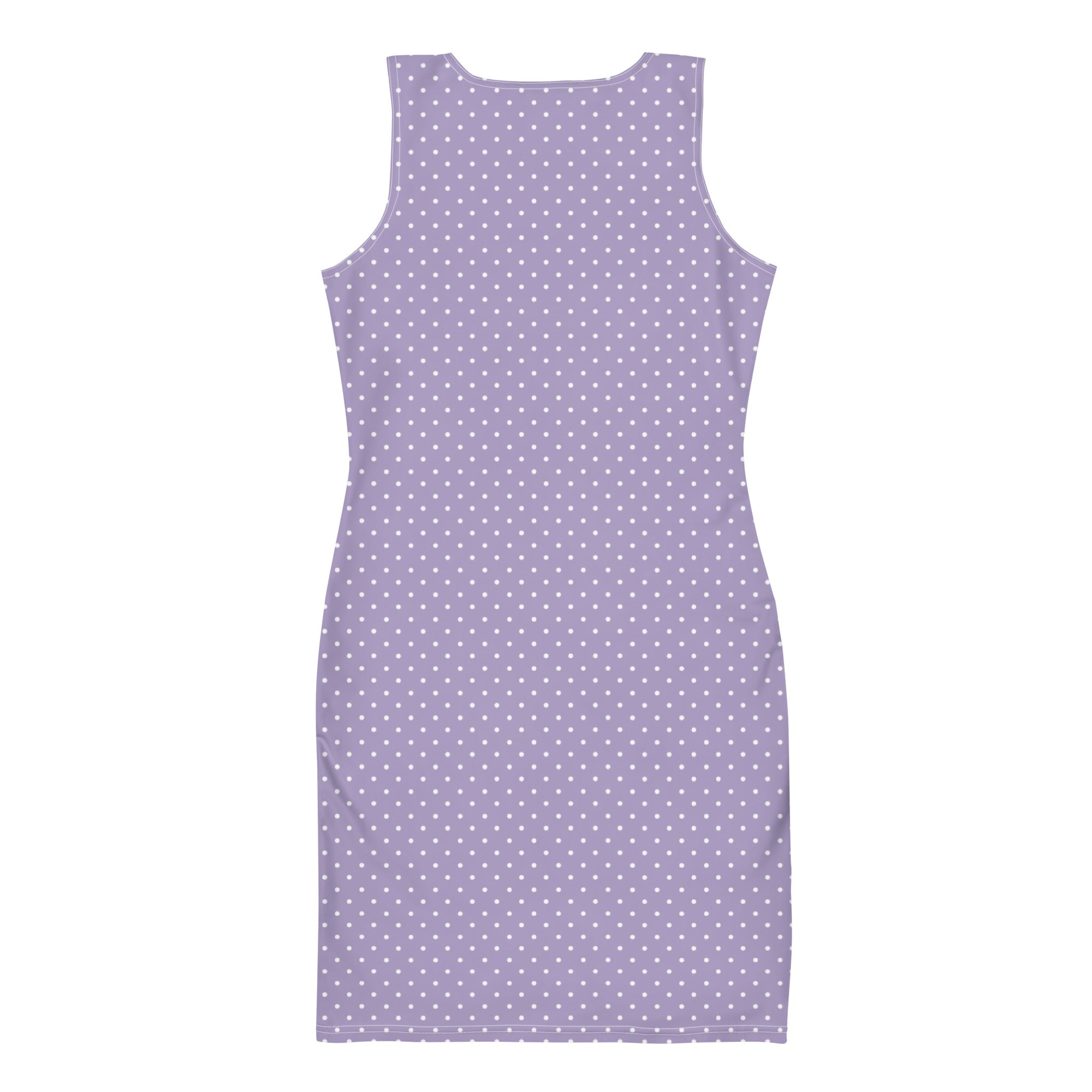 Preppy Pastel Purple Polka Dots Retro Bodycon Tank Dress
